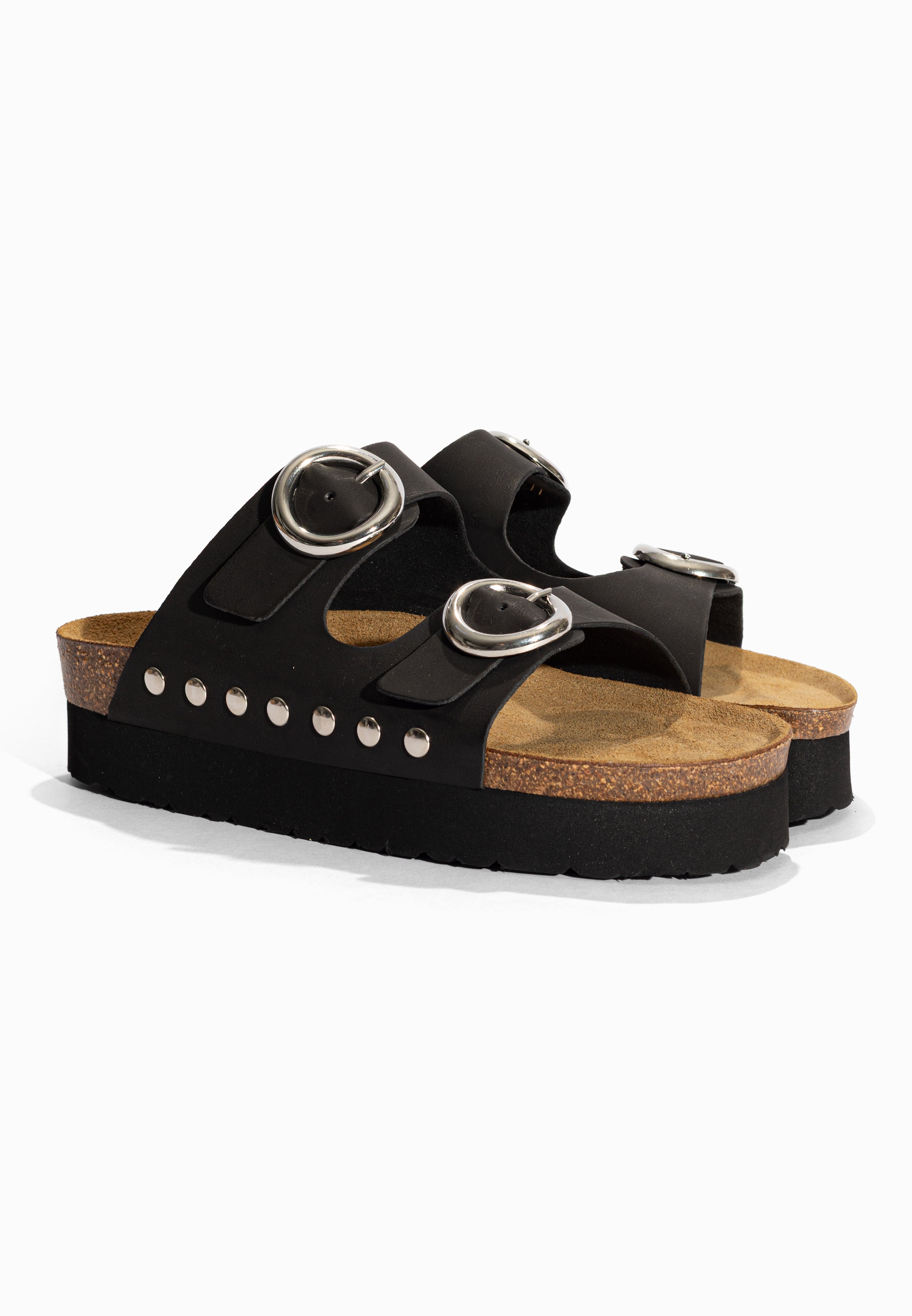 Sandales à Plateforme Barcelone Noir Bayton pour Femme