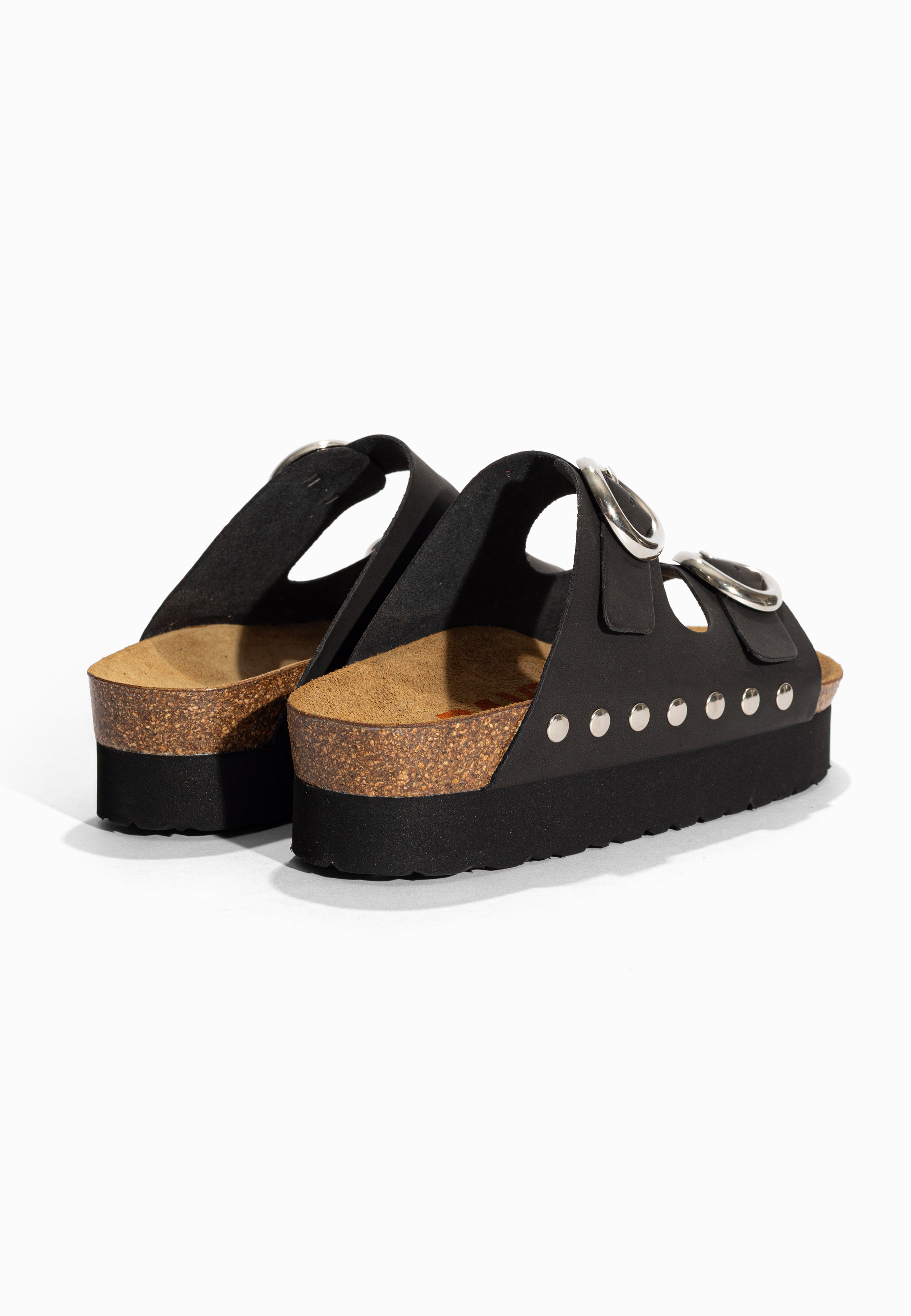 Sandales à Plateforme Barcelone Noir Bayton pour Femme