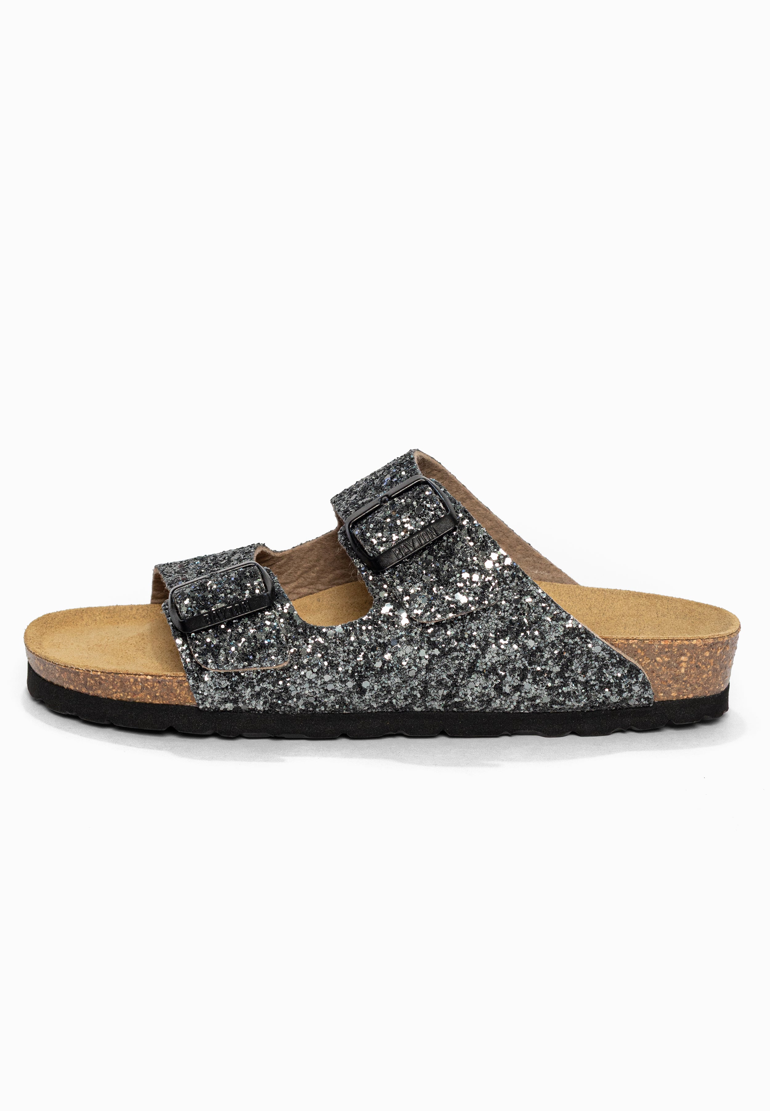 Sandales 2 Brides Atlas Anthracite pailleté Bayton pour Femme