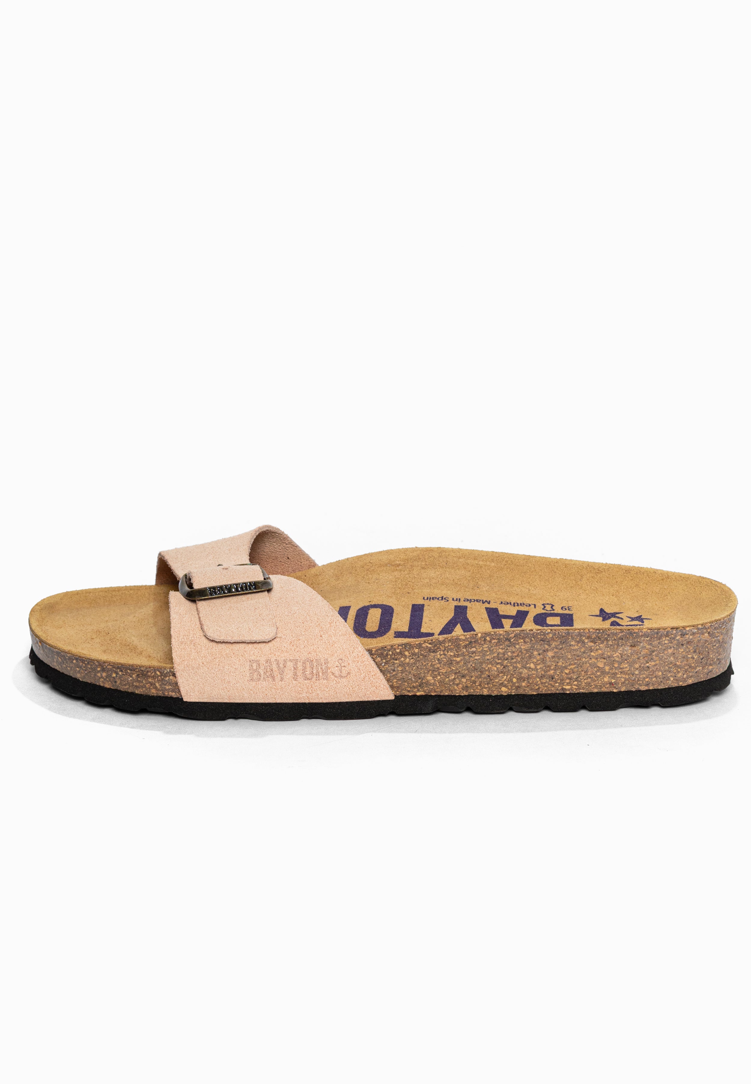 Sandales 1 Bride Zephyr Pêche en Cuir Suédé Bayton pour Femme