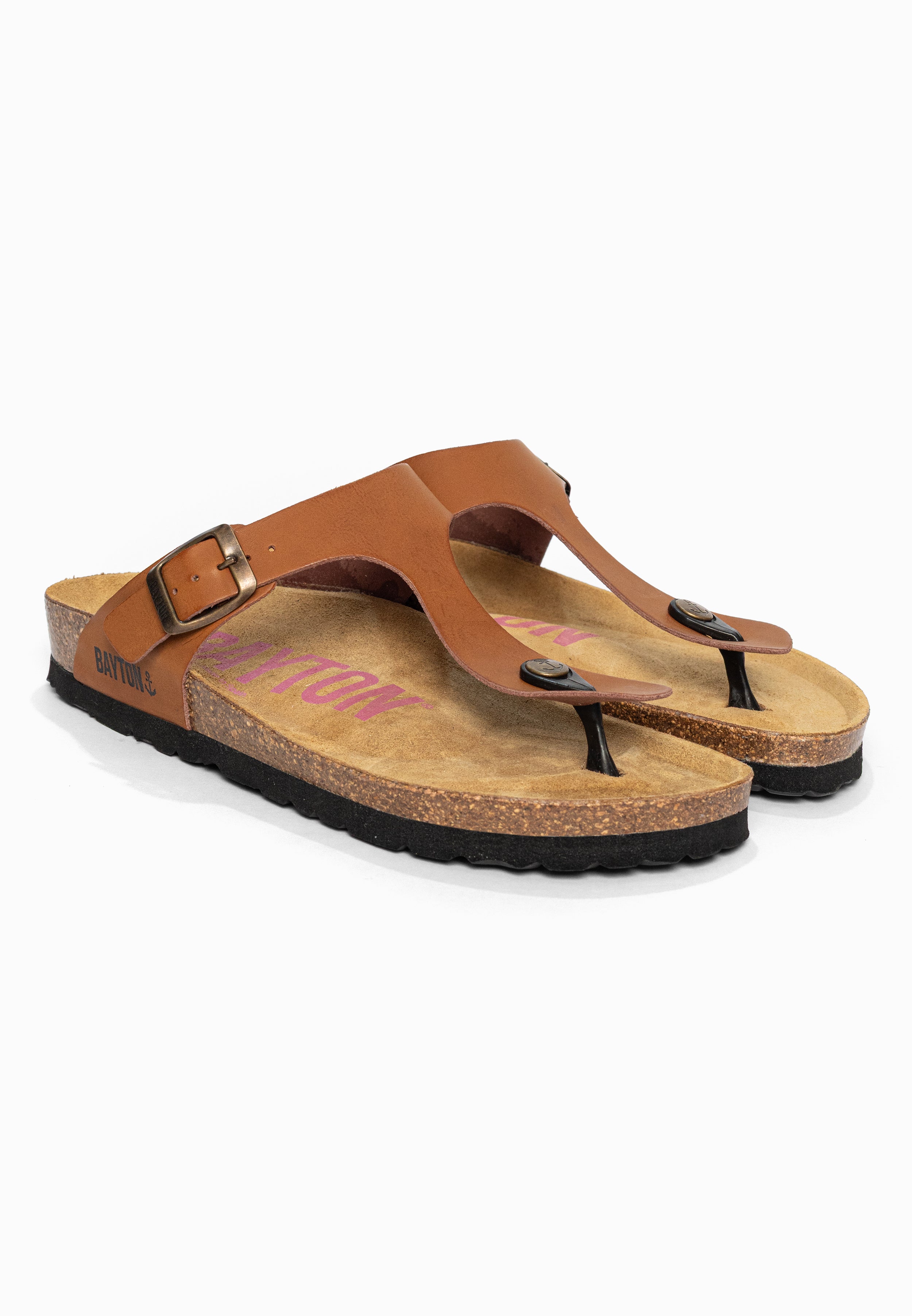 Sandales à Entre-doigts Mercure Camel Bayton pour Femme