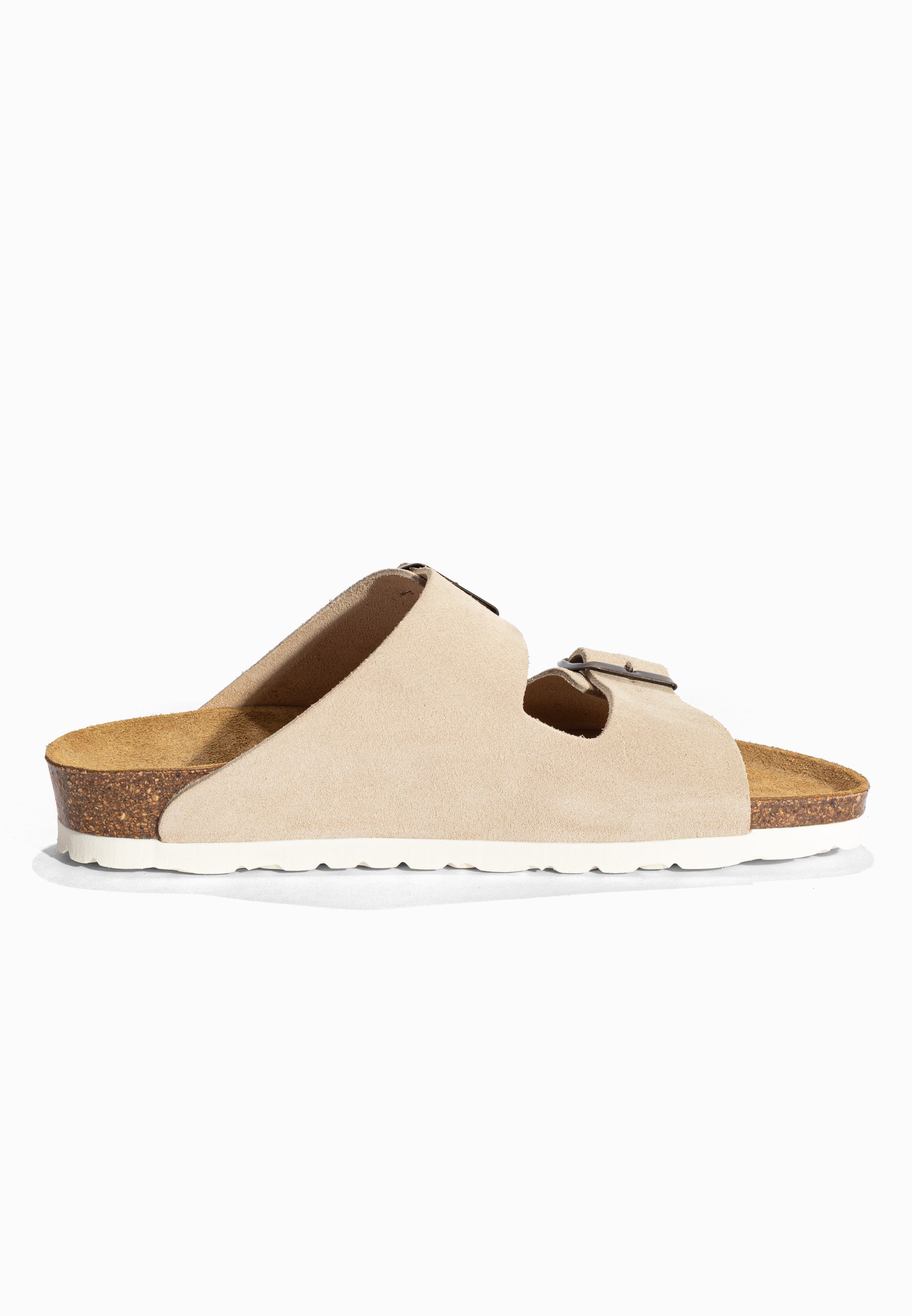 Sandales 2 Brides Atlas Beige en Cuir Suédé Bayton pour Femme