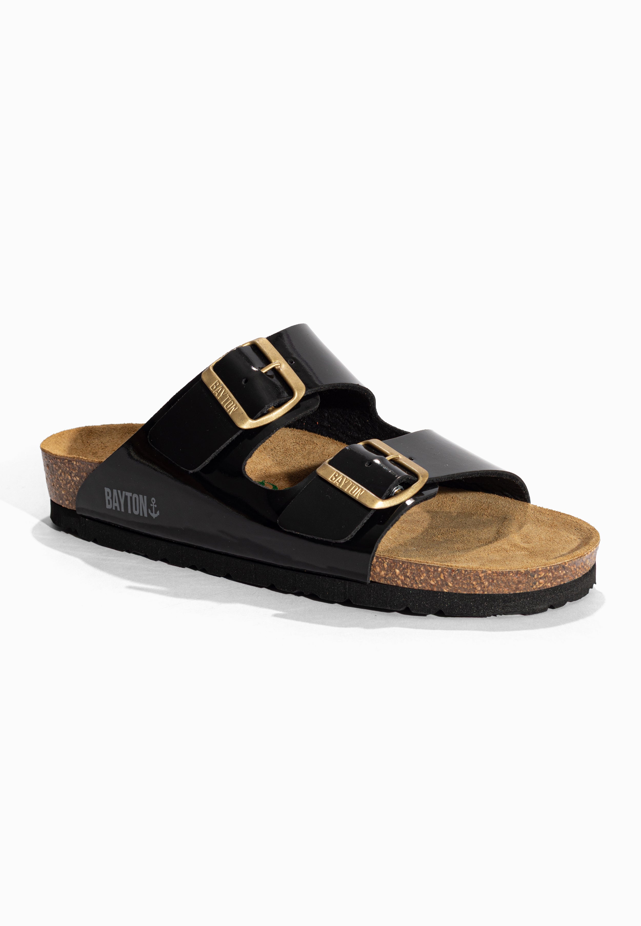 Sandales 2 Brides Atlas Noir Bayton pour Femme