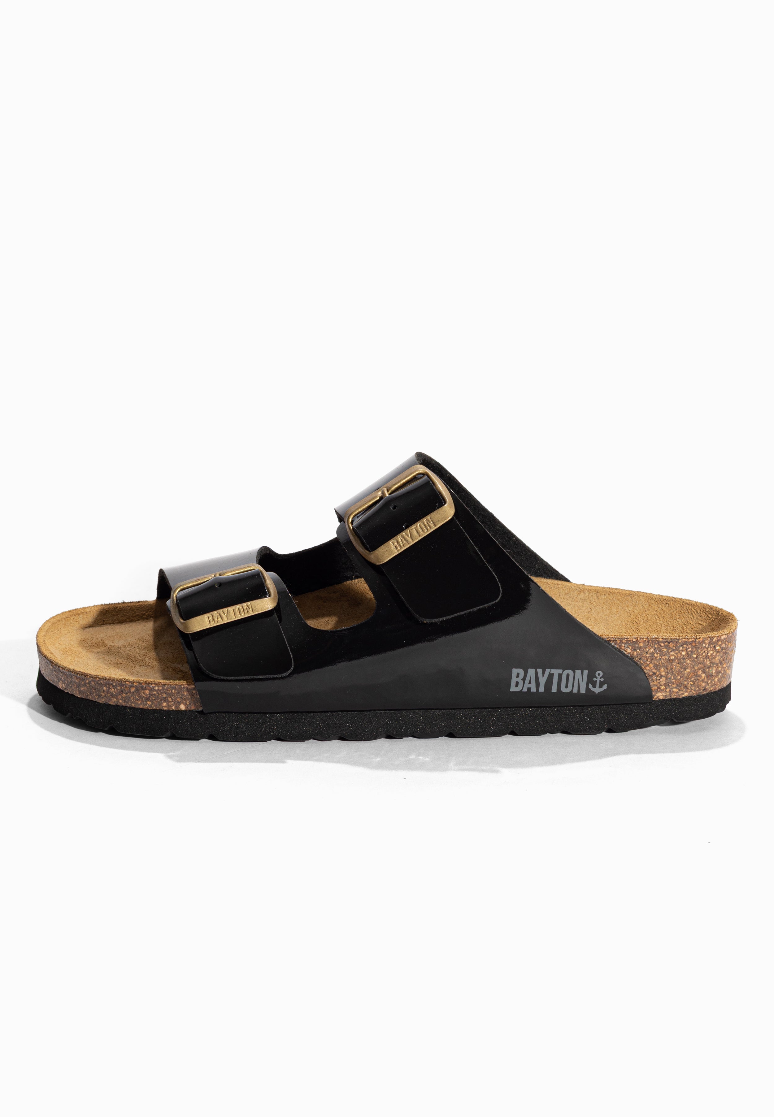 Sandales 2 Brides Atlas Noir Bayton pour Femme