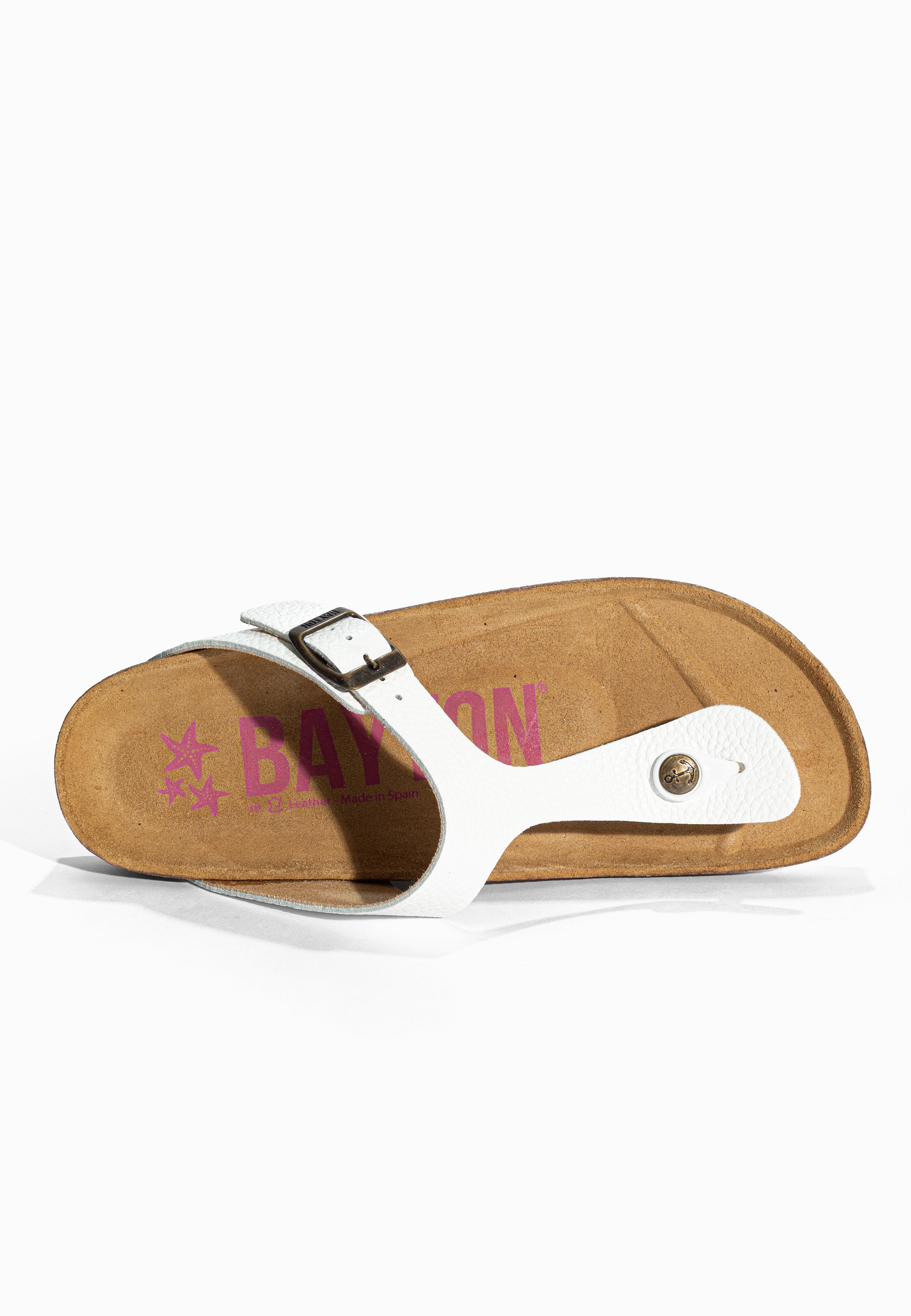 Sandales à Entre-doigts Mercure Blanc en Cuir Bayton pour Femme