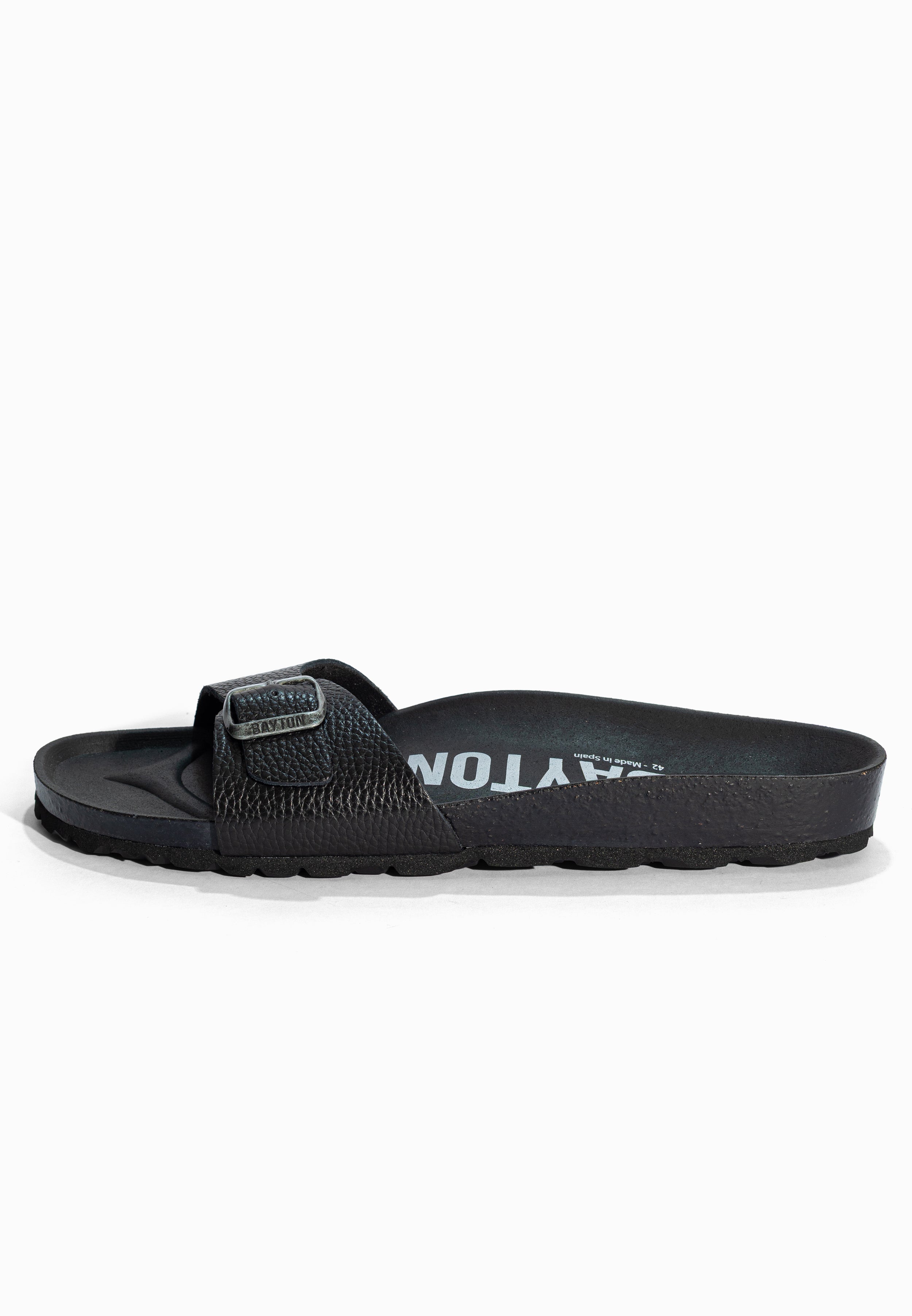 Sandales 1 Bride Zephyr Noir en Cuir Bayton pour Homme