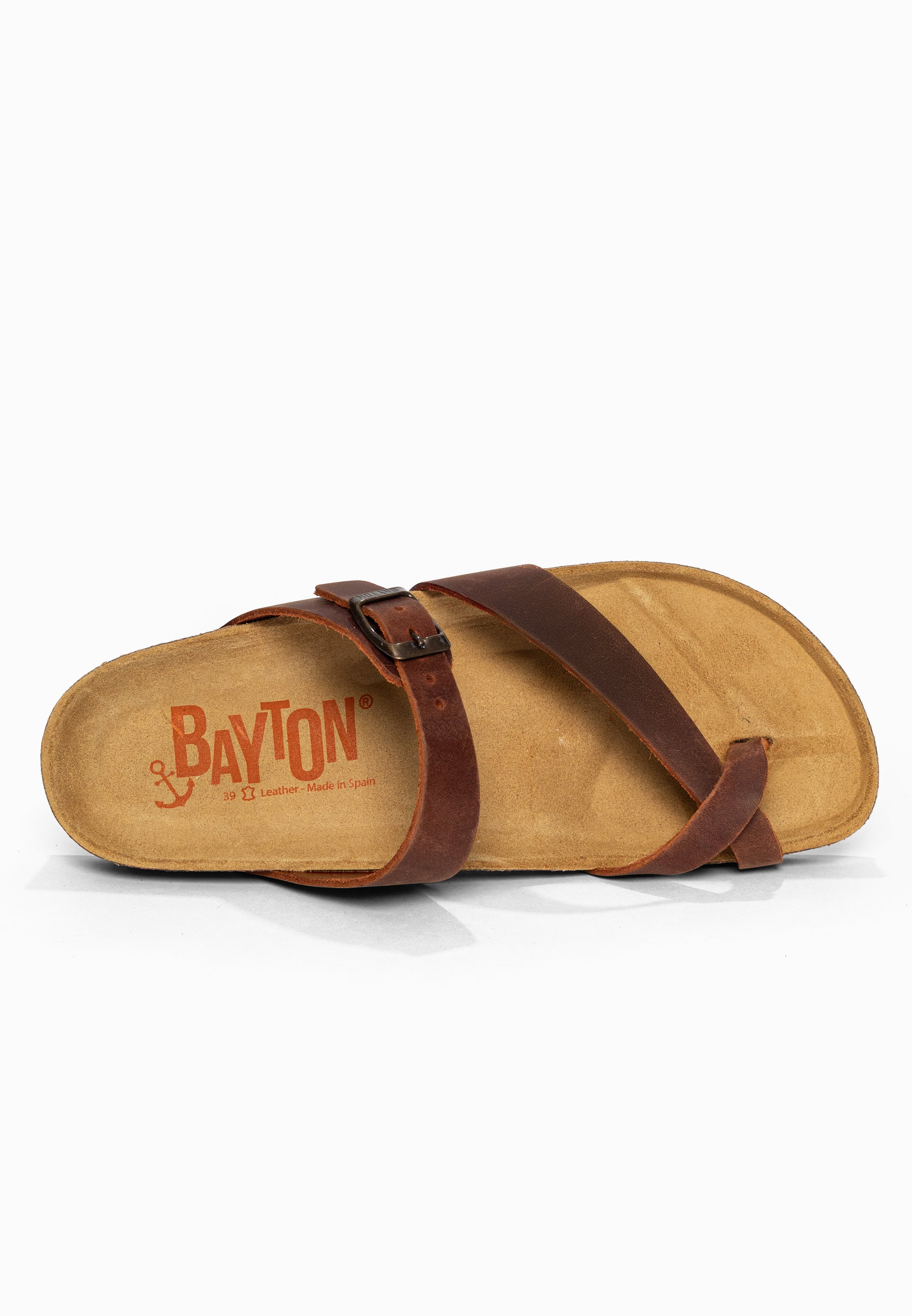 Sandales à Entre-doigts Diane Marron en Cuir Bayton pour Femme