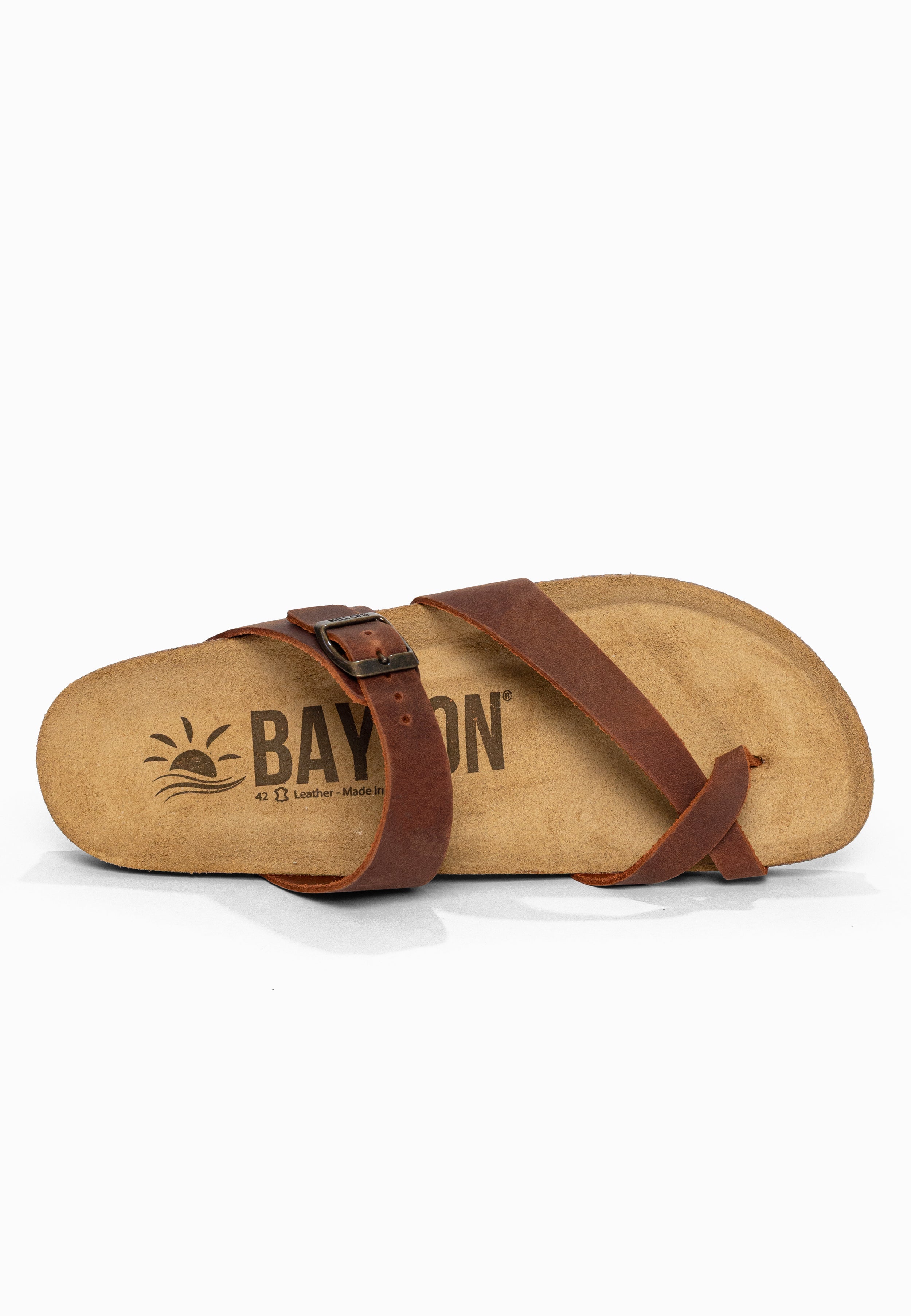 Sandales à Entre-doigts Diane Marron en Cuir Bayton pour Homme