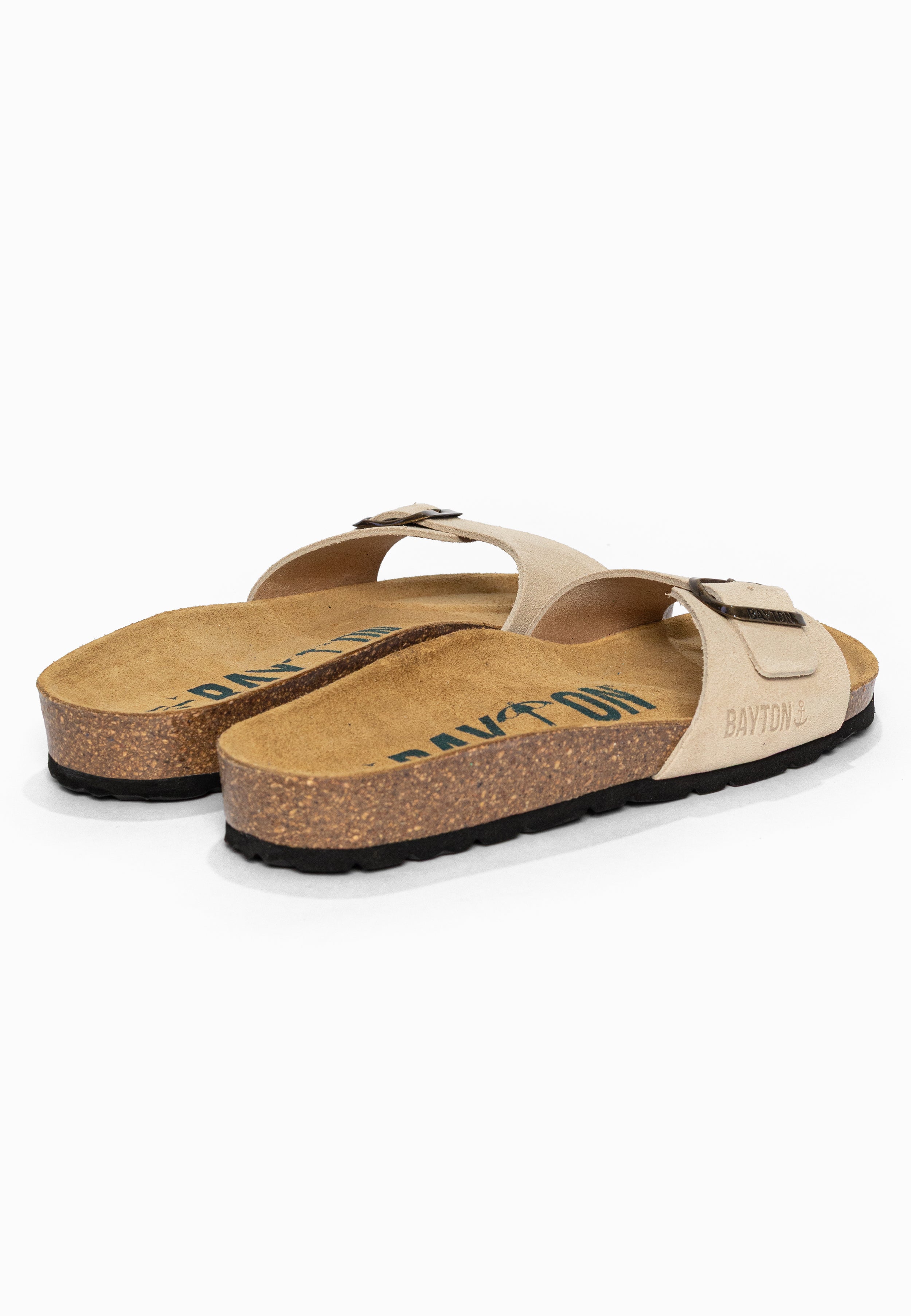 Sandales 1 Bride Zephyr Beige en Cuir Suédé Bayton pour Femme