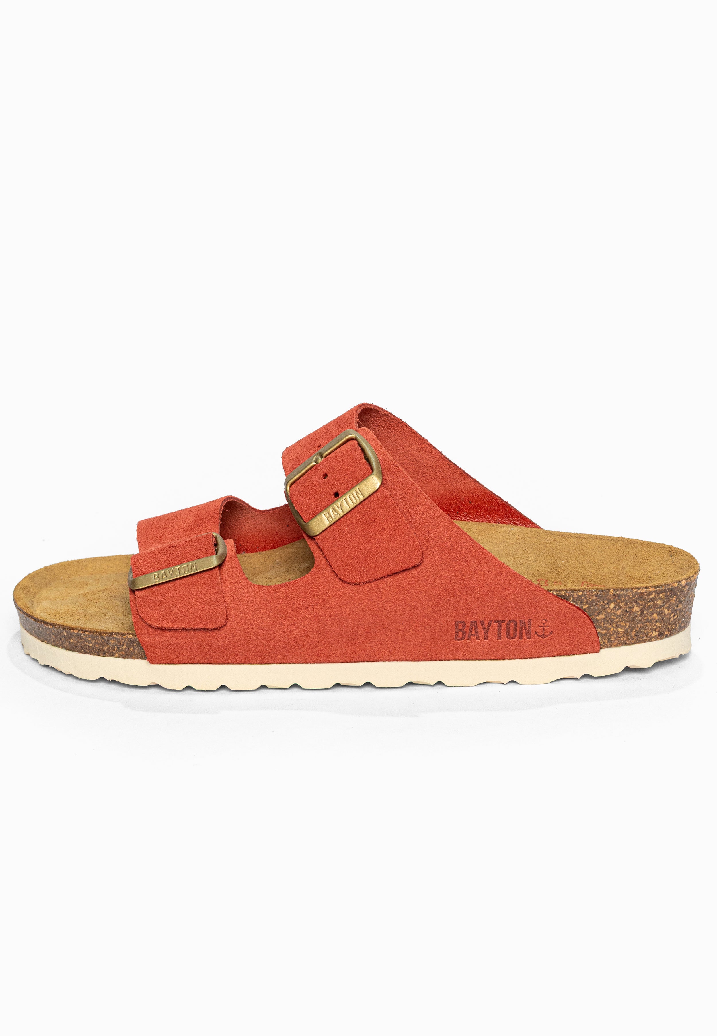 Sandales 2 Brides Atlas Terracotta en Cuir Suédé Bayton pour Femme