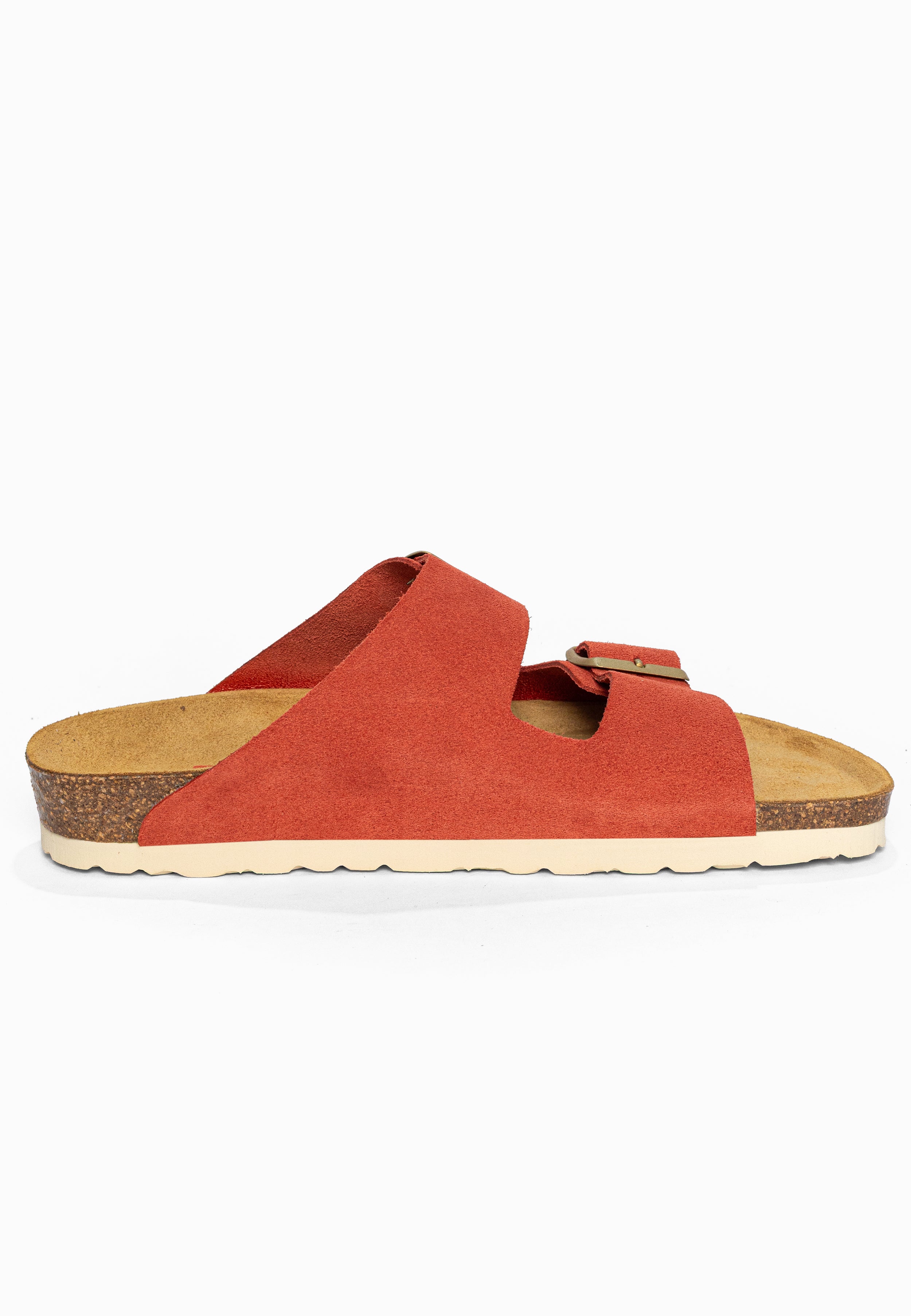 Sandales 2 Brides Atlas Terracotta en Cuir Suédé Bayton pour Femme