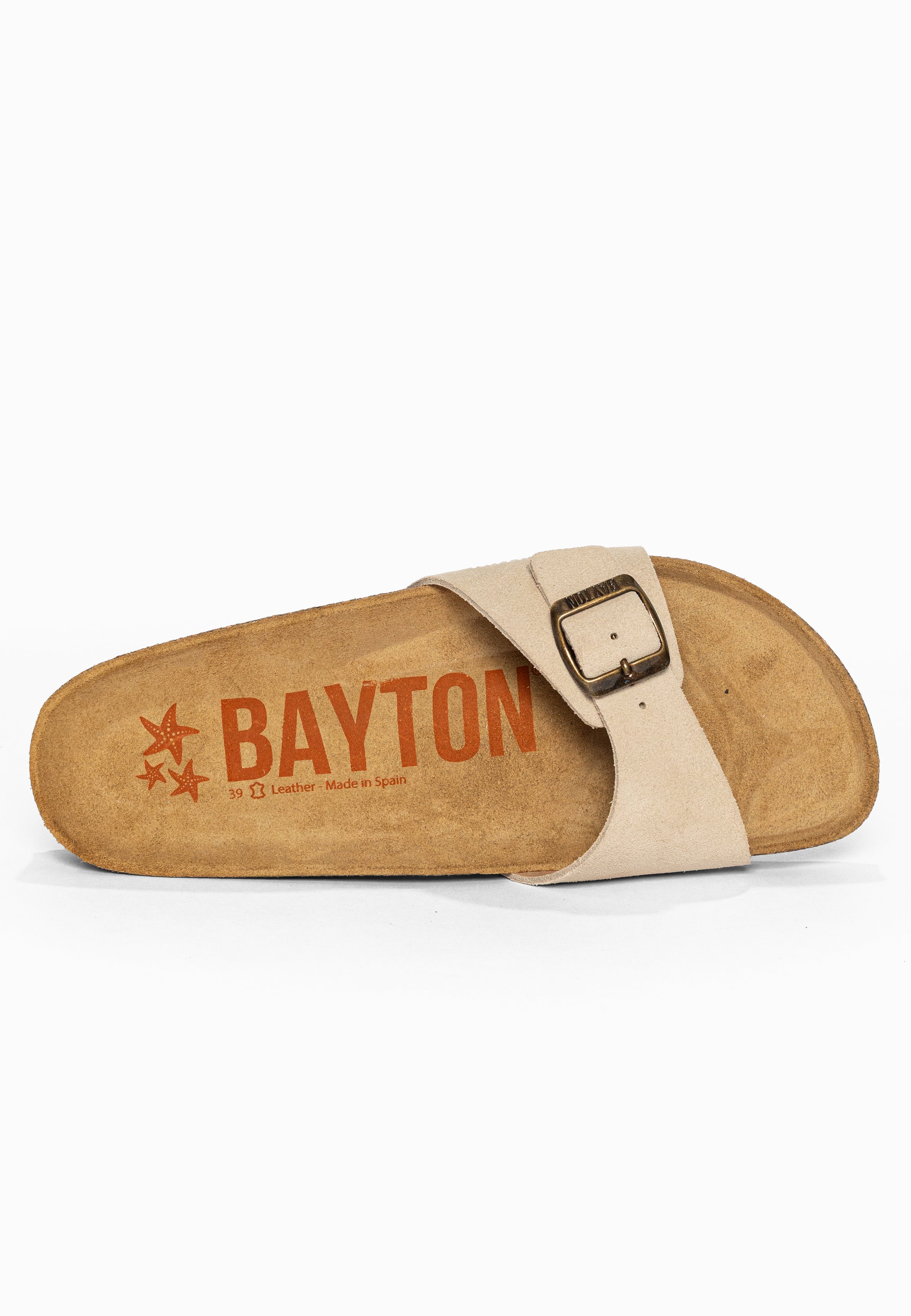 Sandales 1 Bride Zephyr Beige en Cuir Suédé Bayton pour Femme