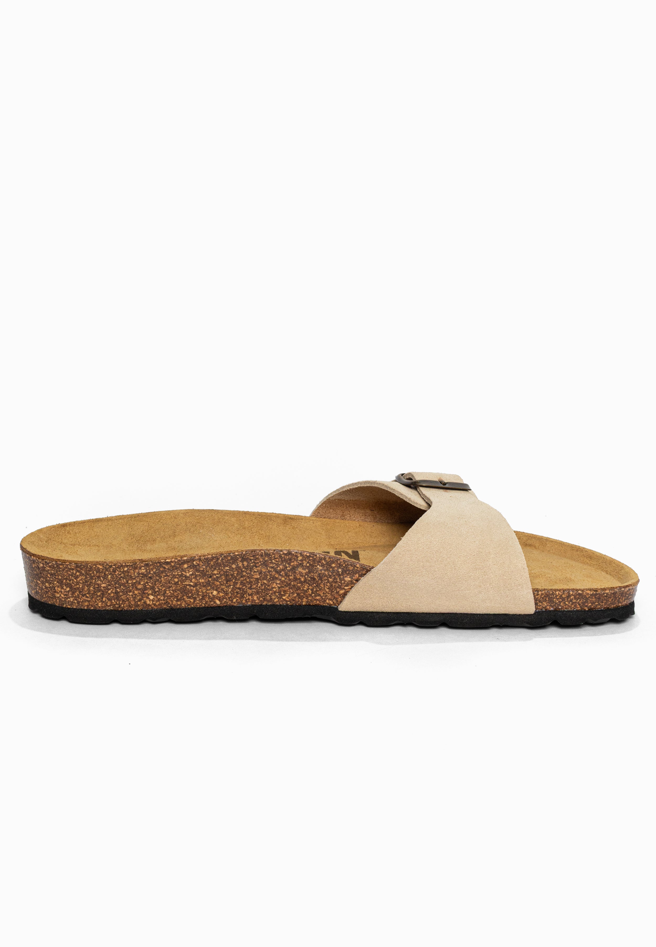 Sandales 1 Bride Zephyr Beige en Cuir Suédé Bayton pour Homme