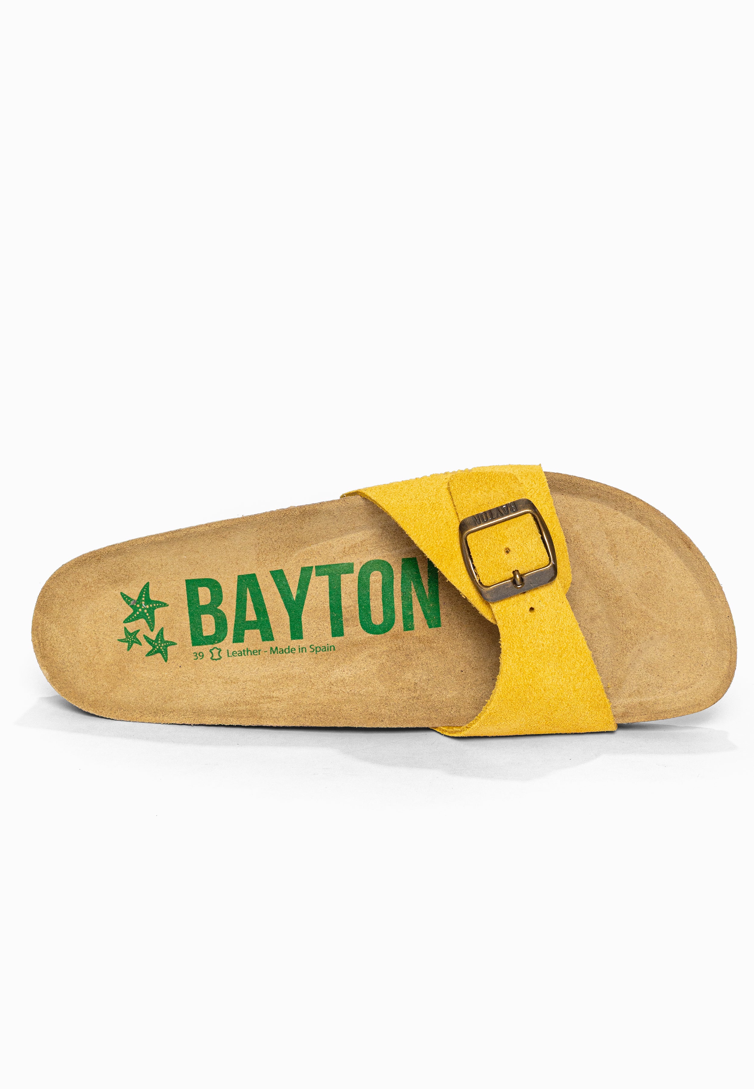 Sandales 1 Bride Zephyr Jaune en Cuir Suédé Bayton pour Femme