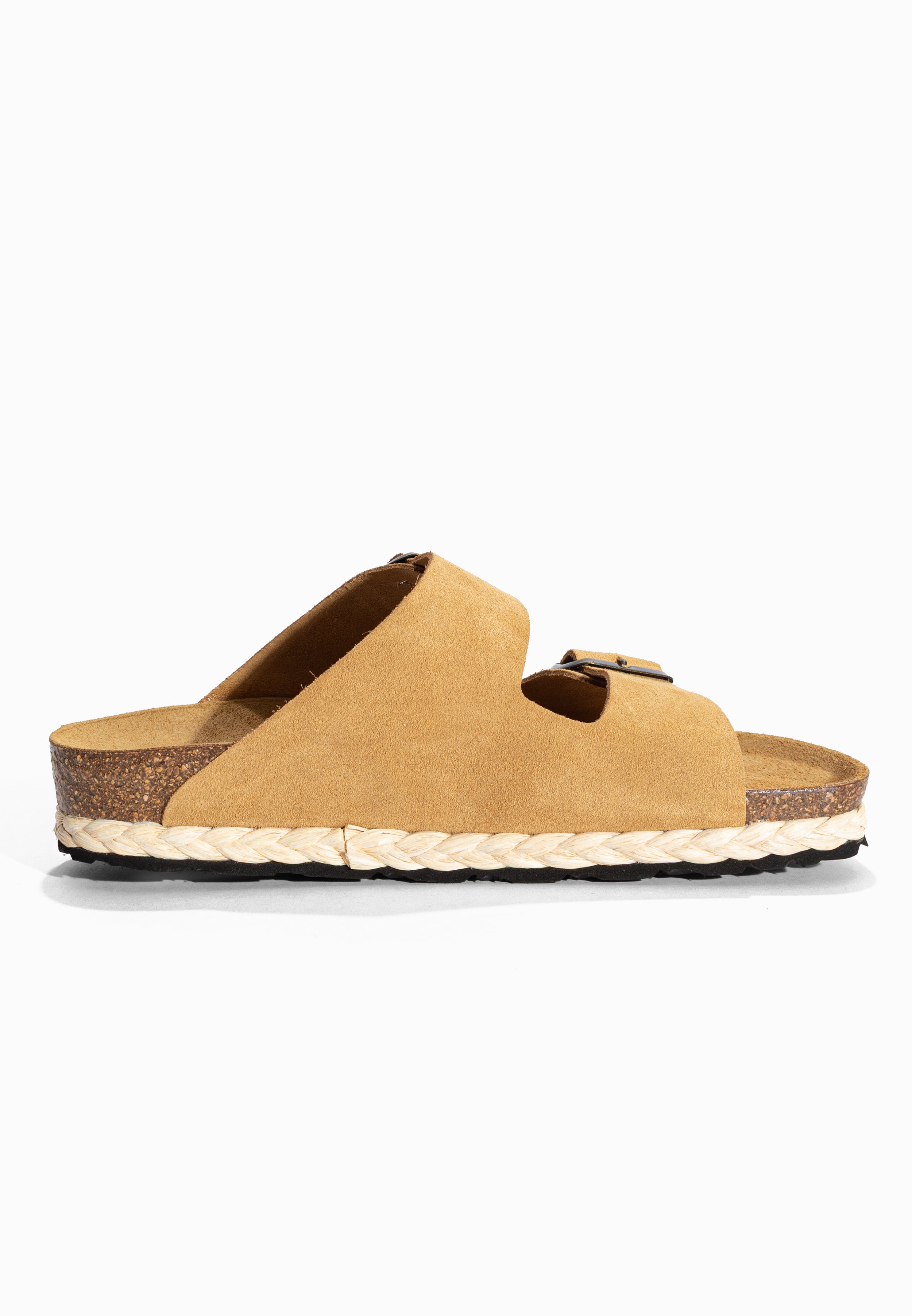 Sandales 2 Brides Benalla Camel en Cuir Suédé Bayton pour Femme