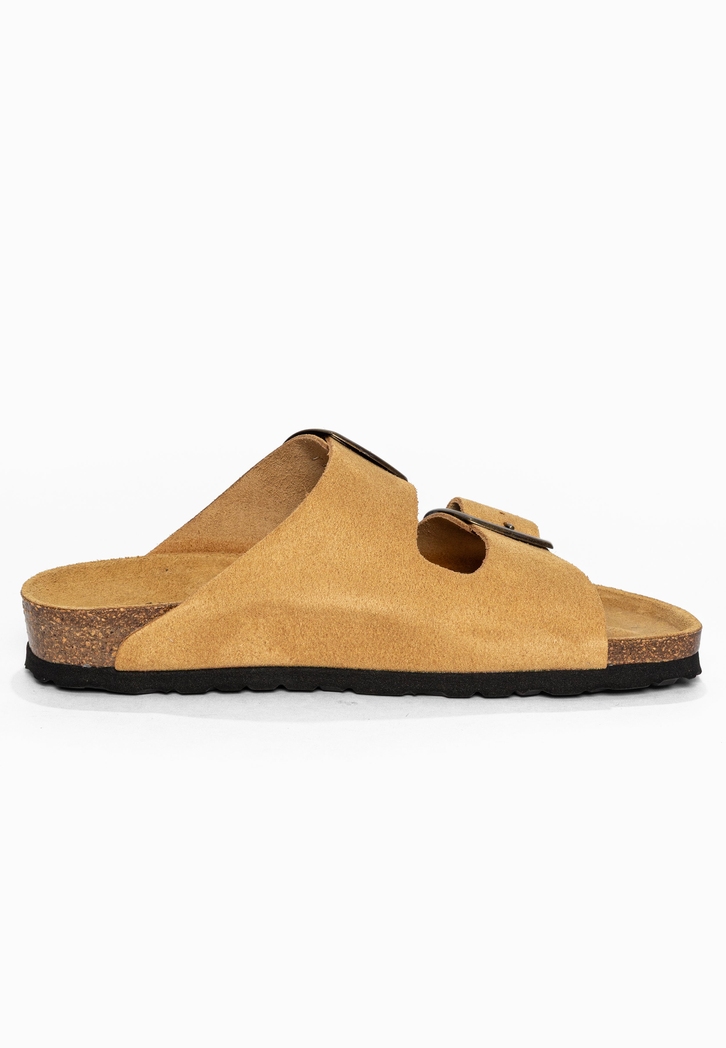 Sandales 2 Brides Alicante Camel en Cuir Suédé Bayton pour Femme