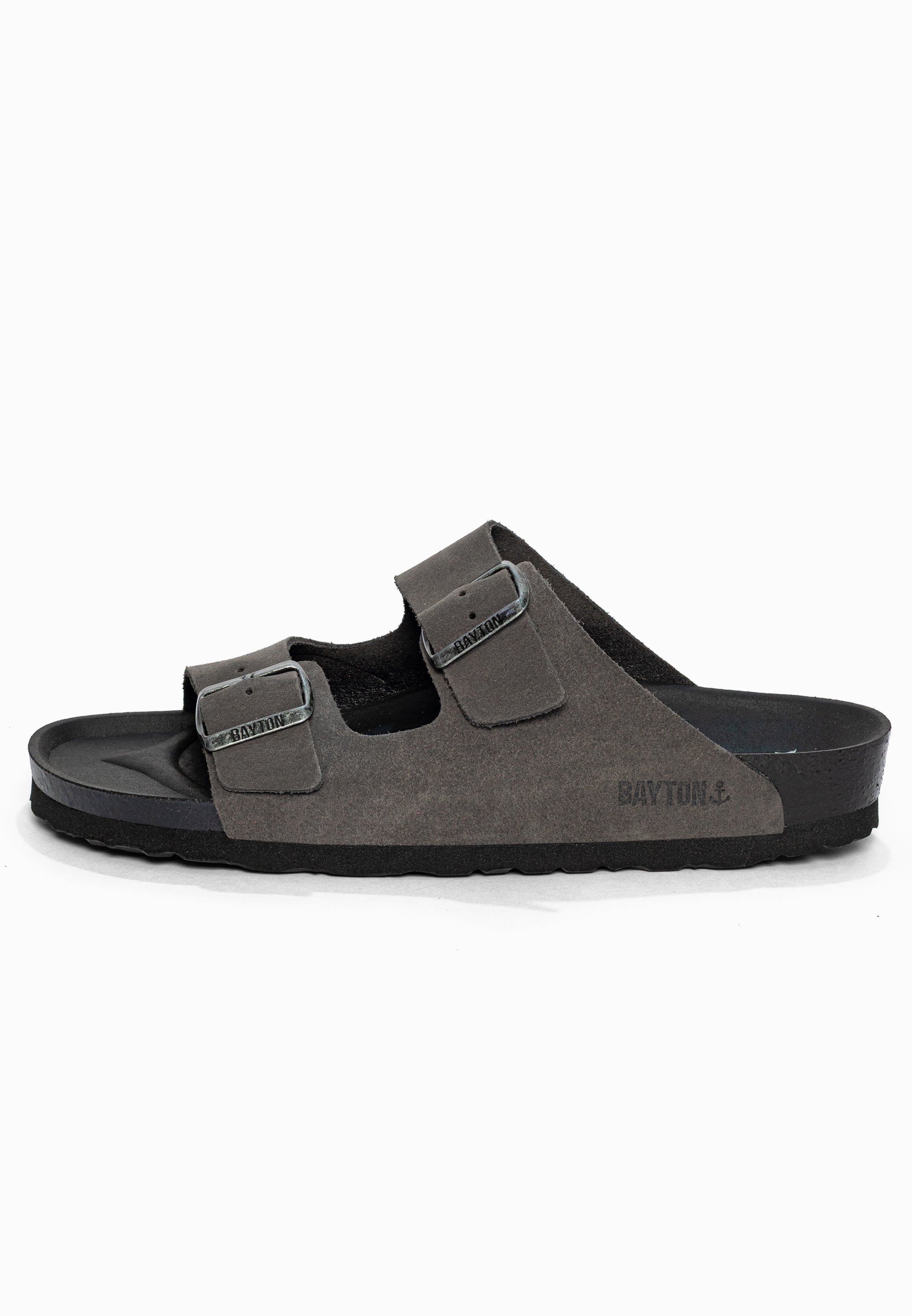 Sandales 2 Brides Atlas Gris en Cuir Suédé Bayton pour Homme