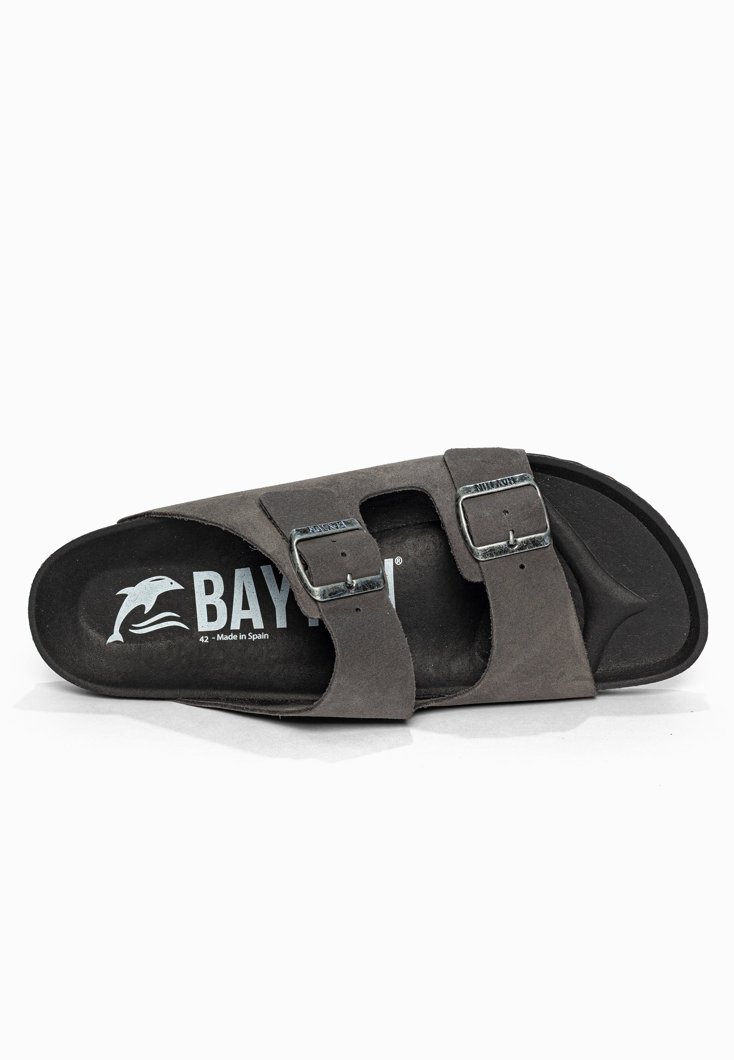 Sandales 2 Brides Atlas Gris en Cuir Suédé Bayton pour Homme