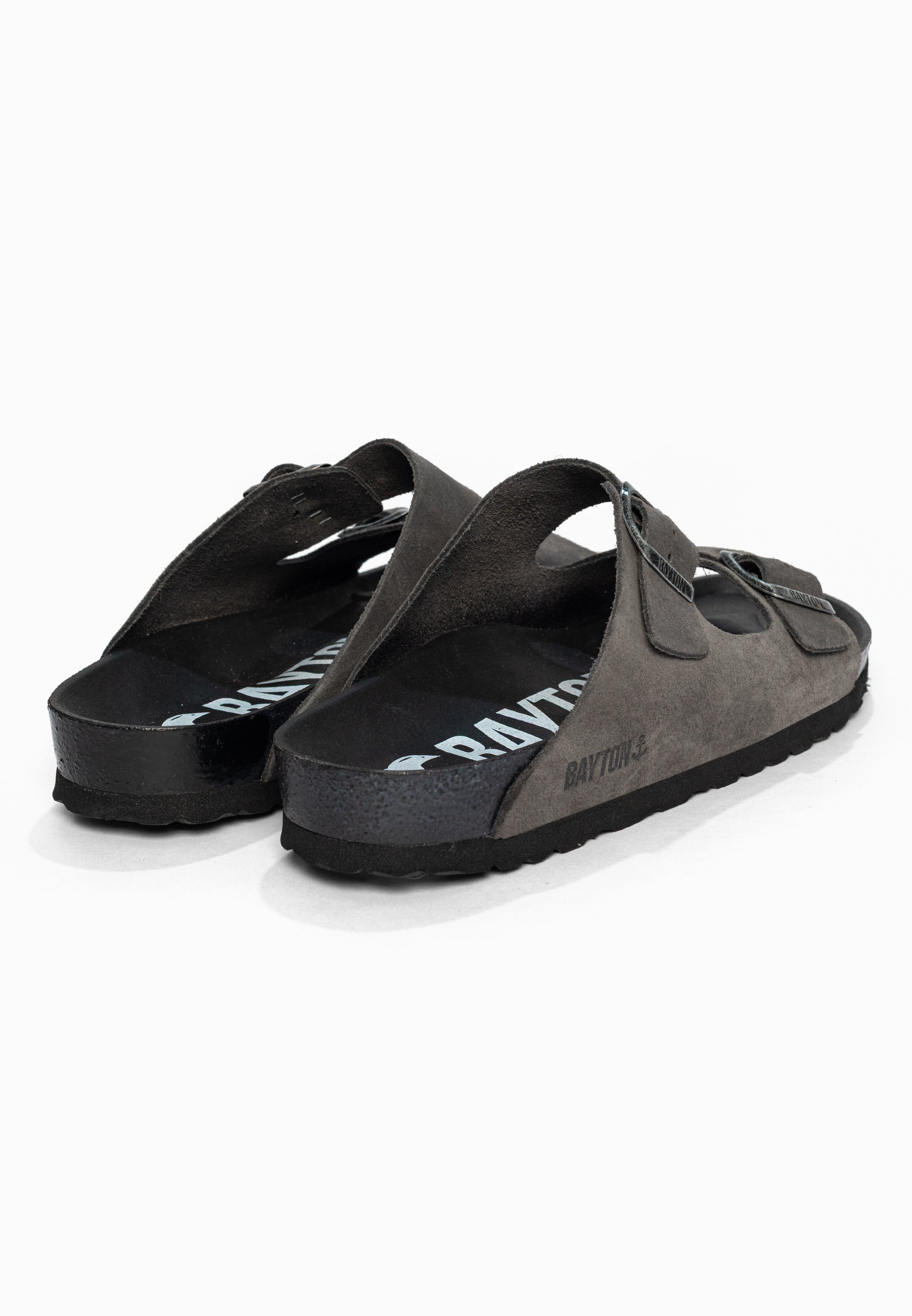Sandales 2 Brides Atlas Gris en Cuir Suédé Bayton pour Homme