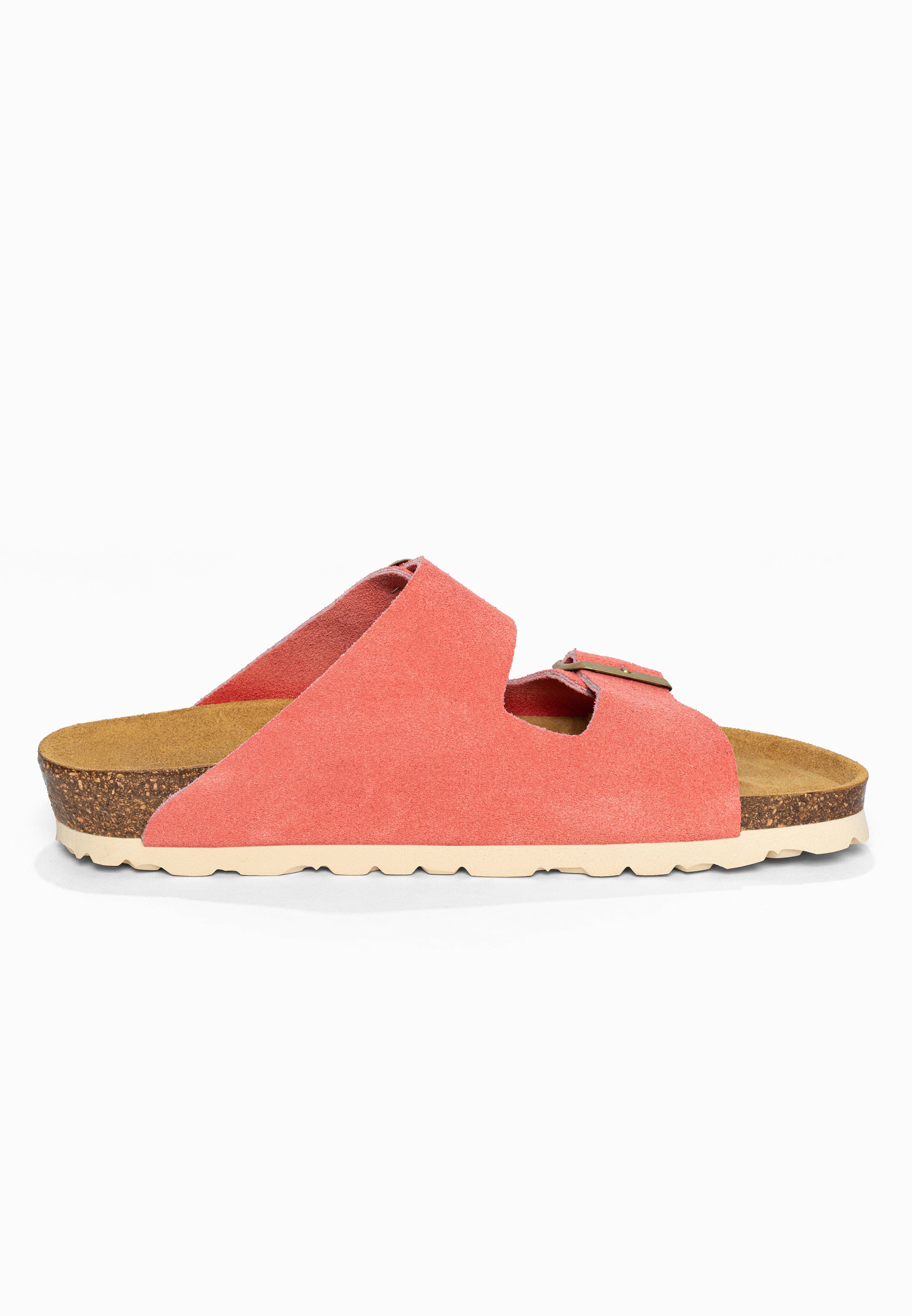 Sandales 2 Brides Atlas Corail en Cuir Suédé Bayton pour Femme
