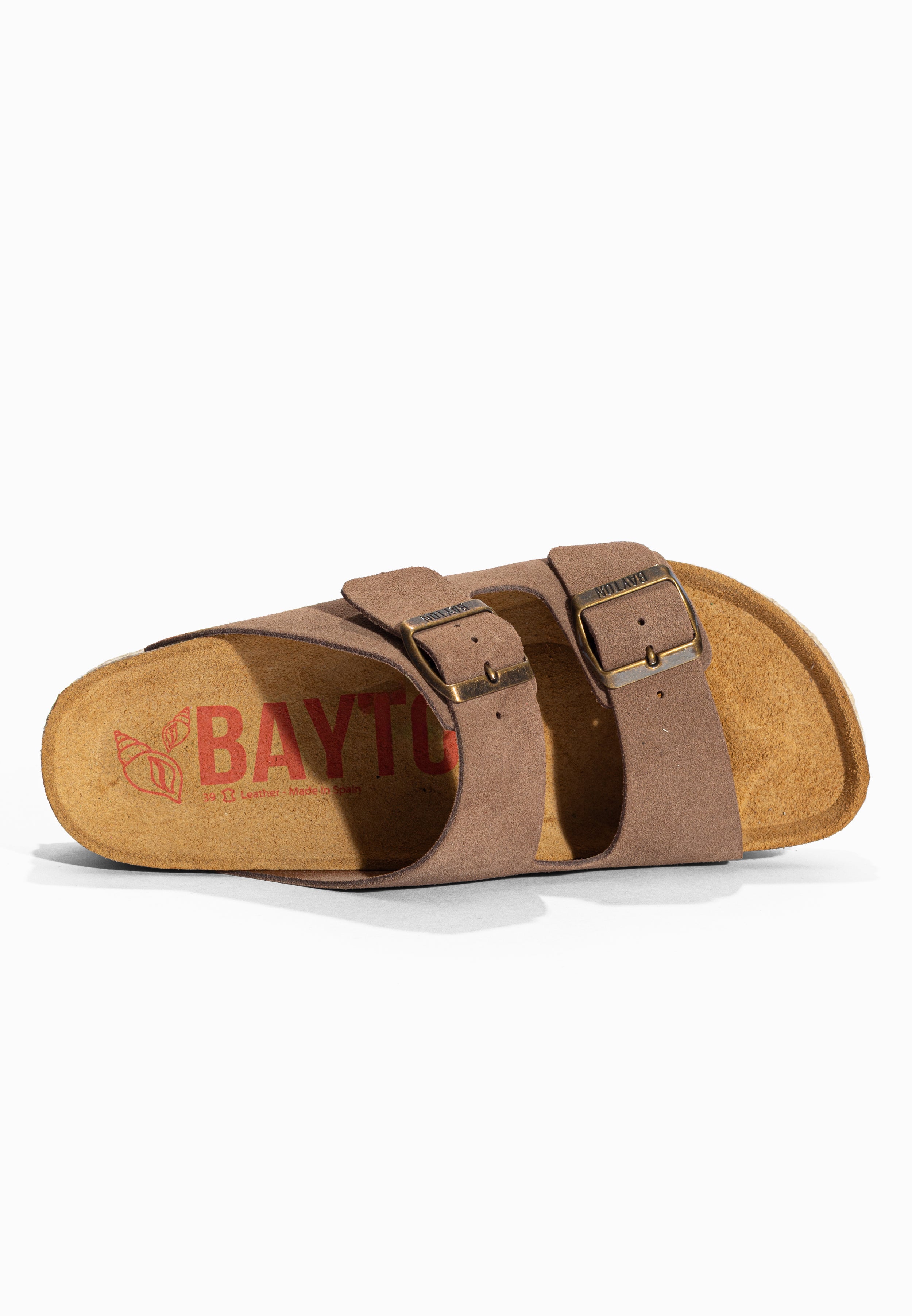 Sandales à Plateforme Alcee Beige foncé en Cuir Suédé Bayton pour Femme