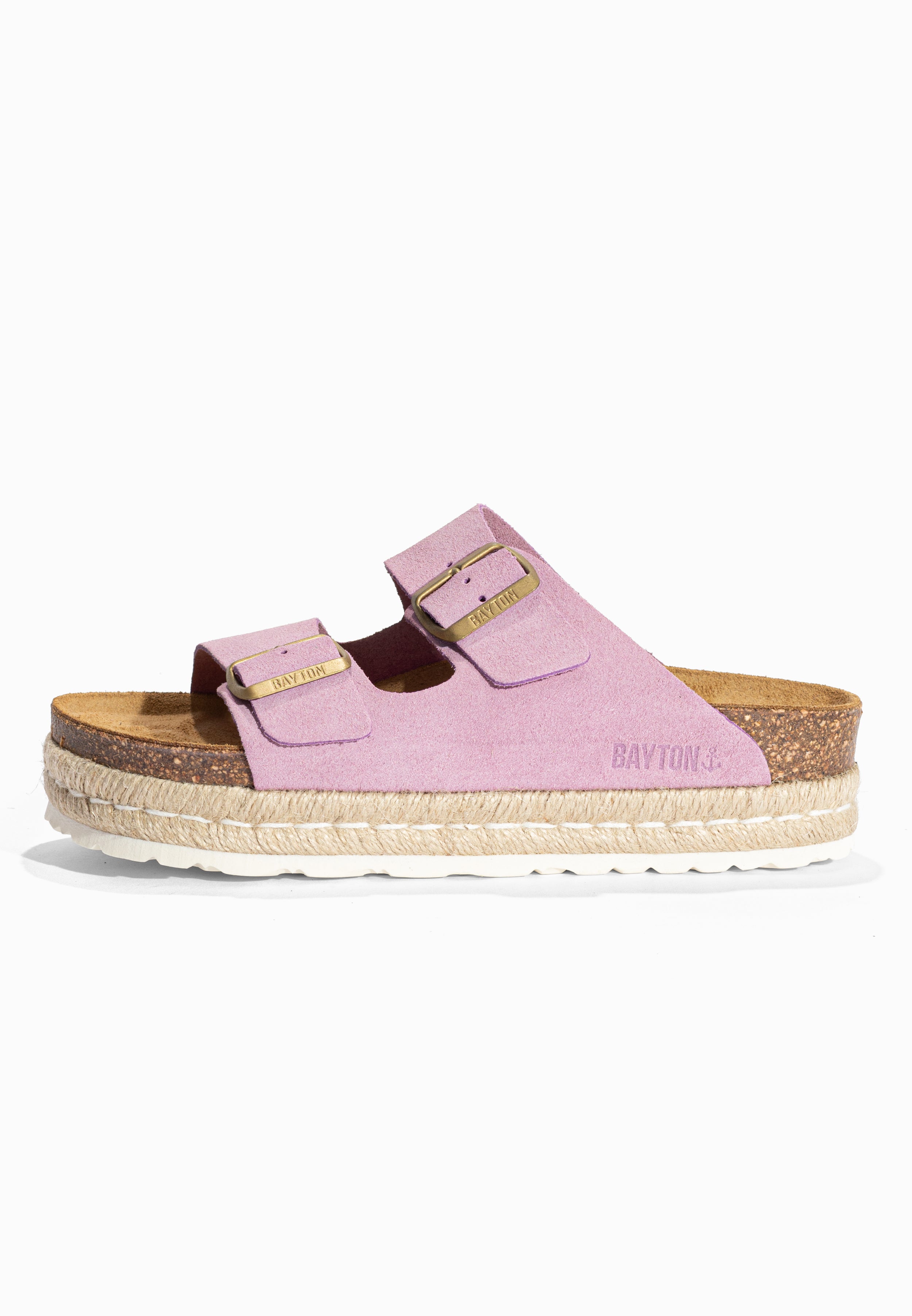 Sandales à Plateforme Alcee Lila en Cuir Suédé Bayton pour Femme