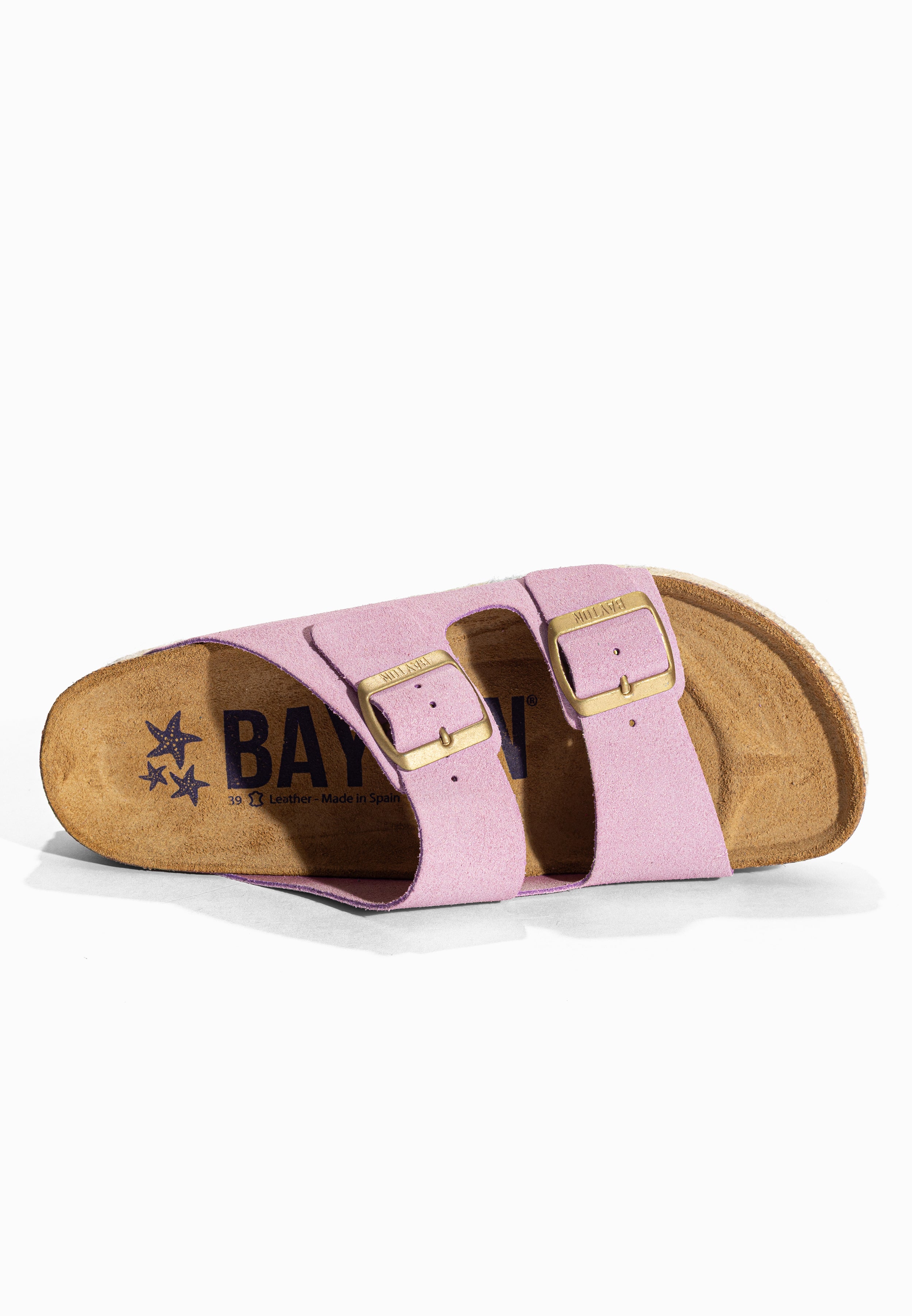 Sandales à Plateforme Alcee Lila en Cuir Suédé Bayton pour Femme