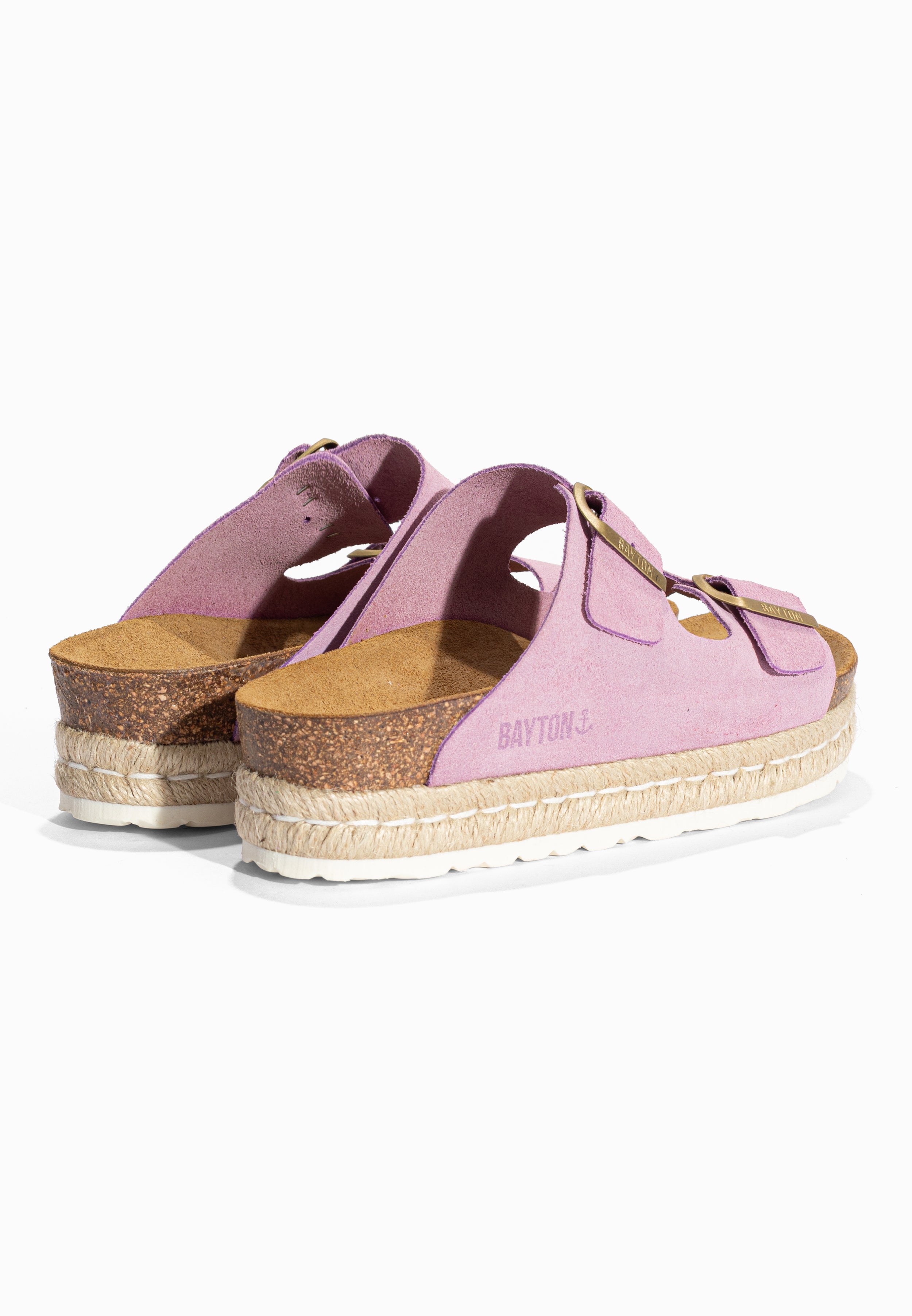 Sandales à Plateforme Alcee Lila en Cuir Suédé Bayton pour Femme