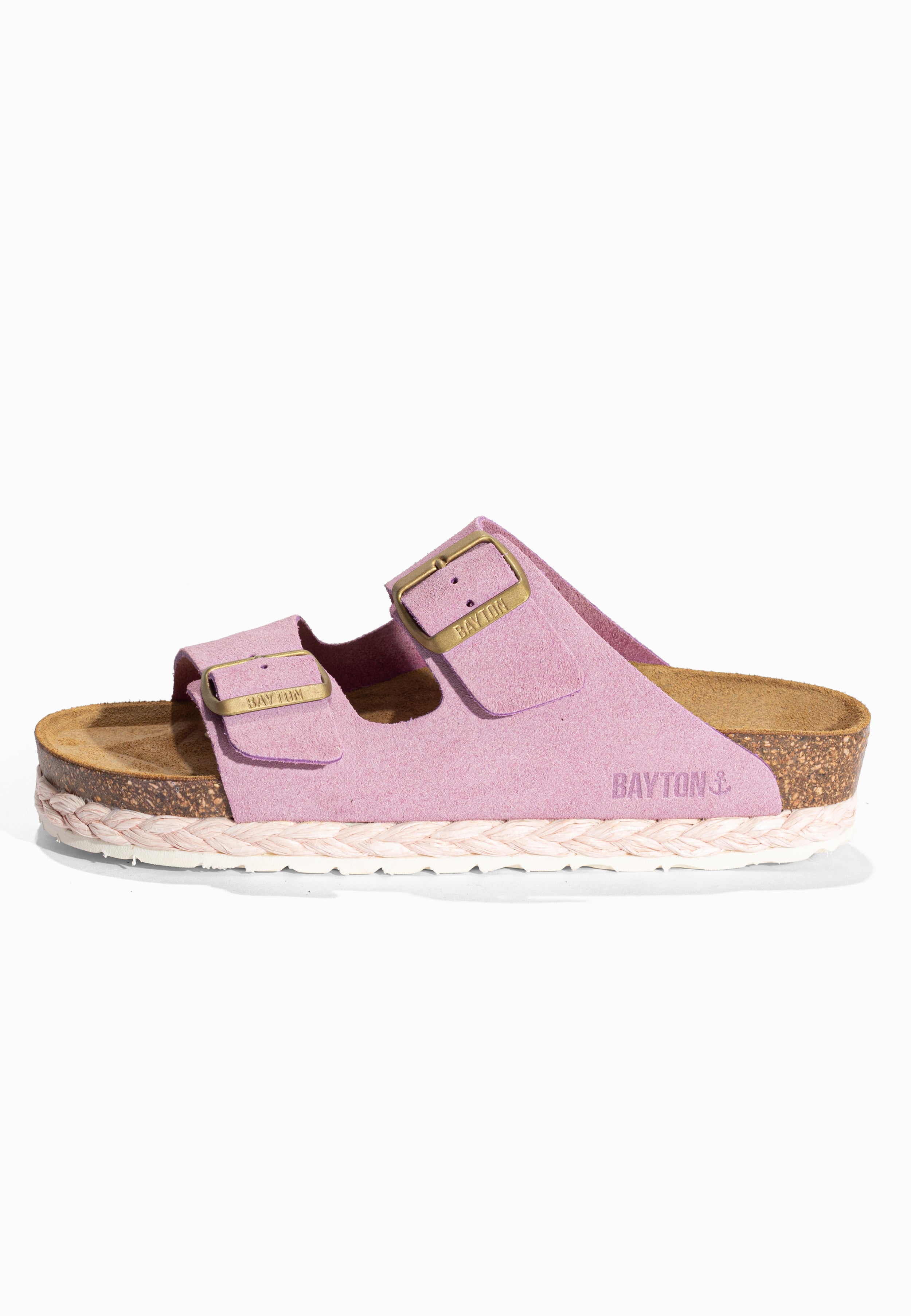 Sandales 2 Brides Benalla Lila en Cuir Suédé Bayton pour Femme