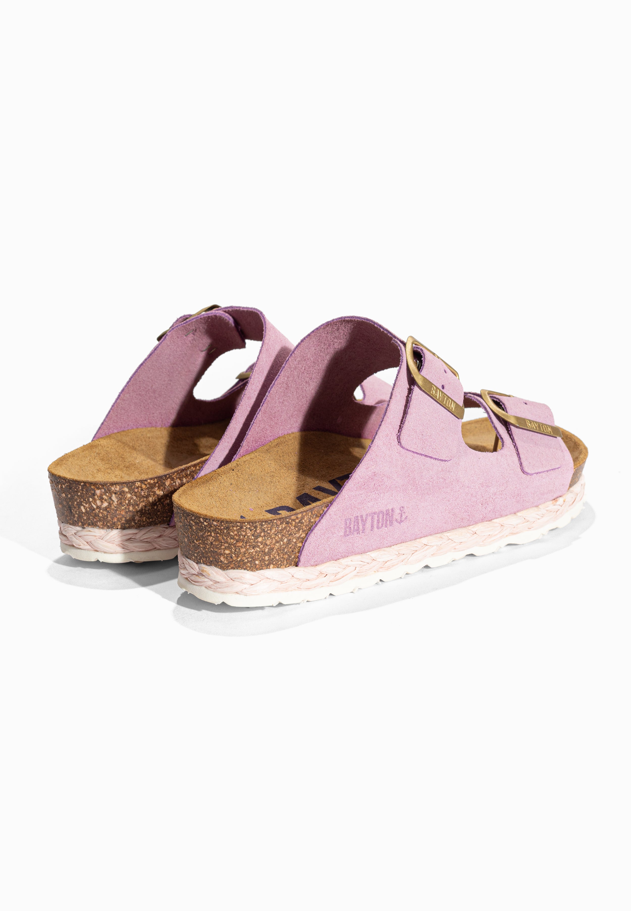 Sandales 2 Brides Benalla Lila en Cuir Suédé Bayton pour Femme