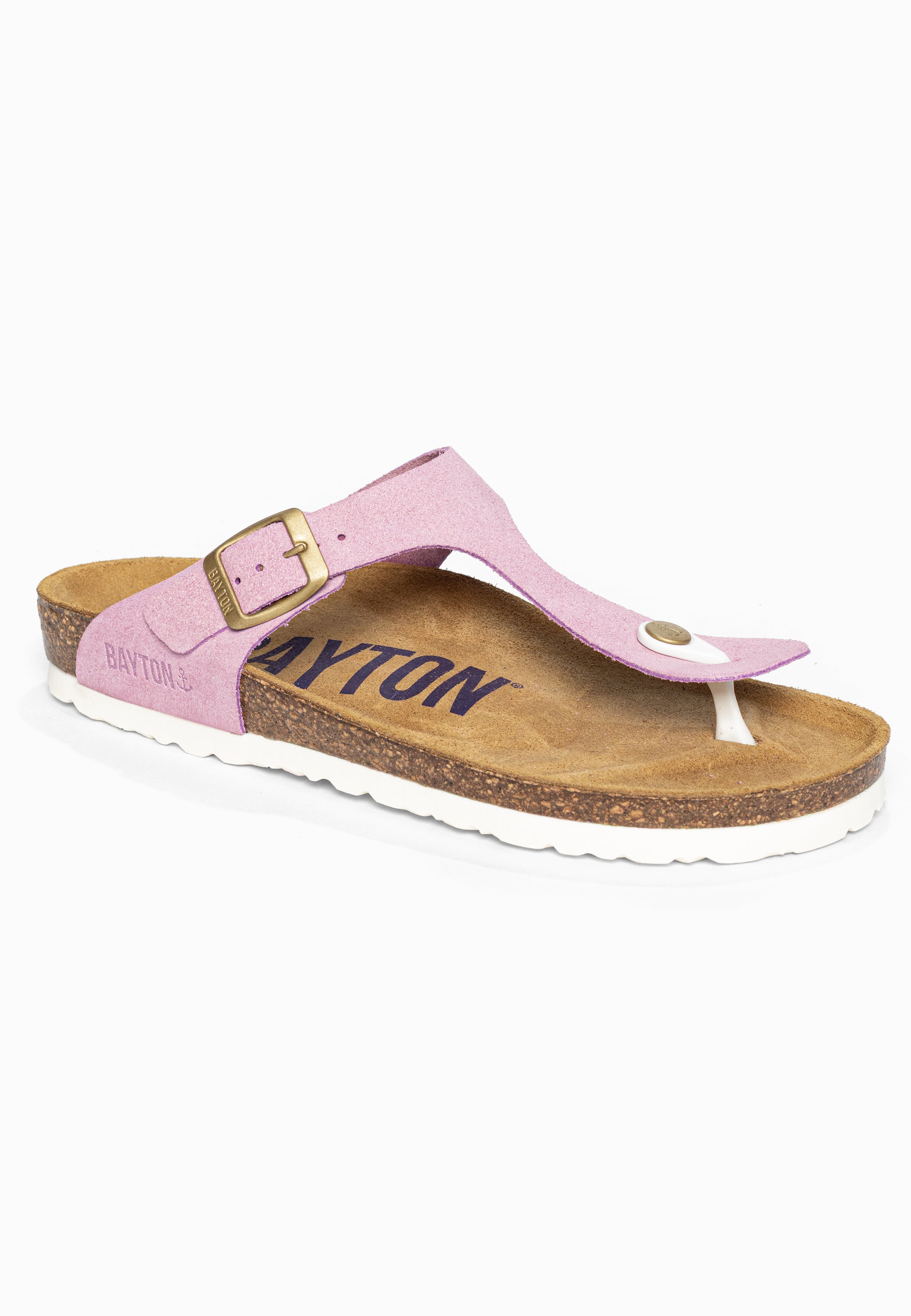 Sandales à Entre-doigts Mercure Lila en Cuir Suédé Bayton pour Femme