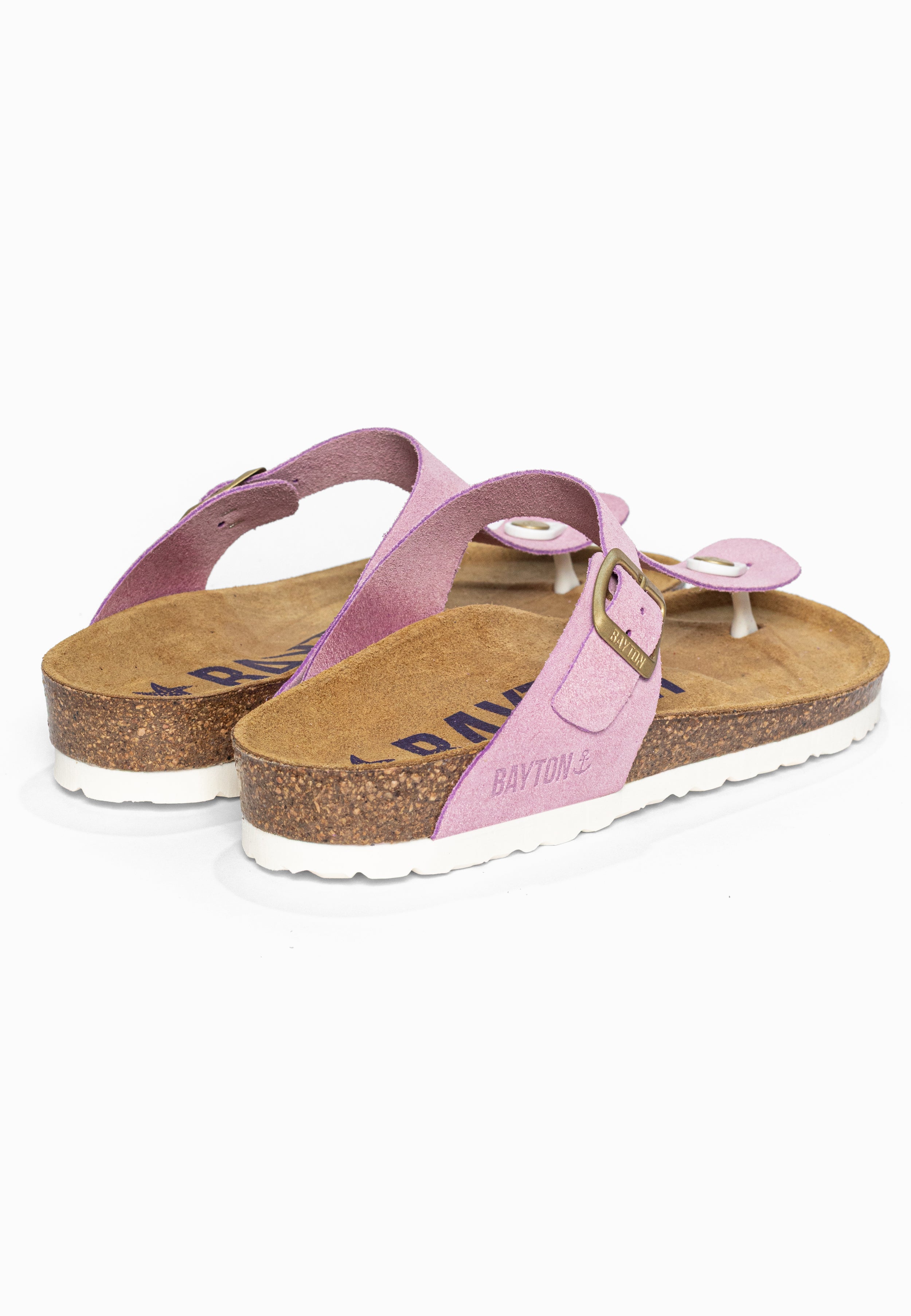 Sandales à Entre-doigts Mercure Lila en Cuir Suédé Bayton pour Femme