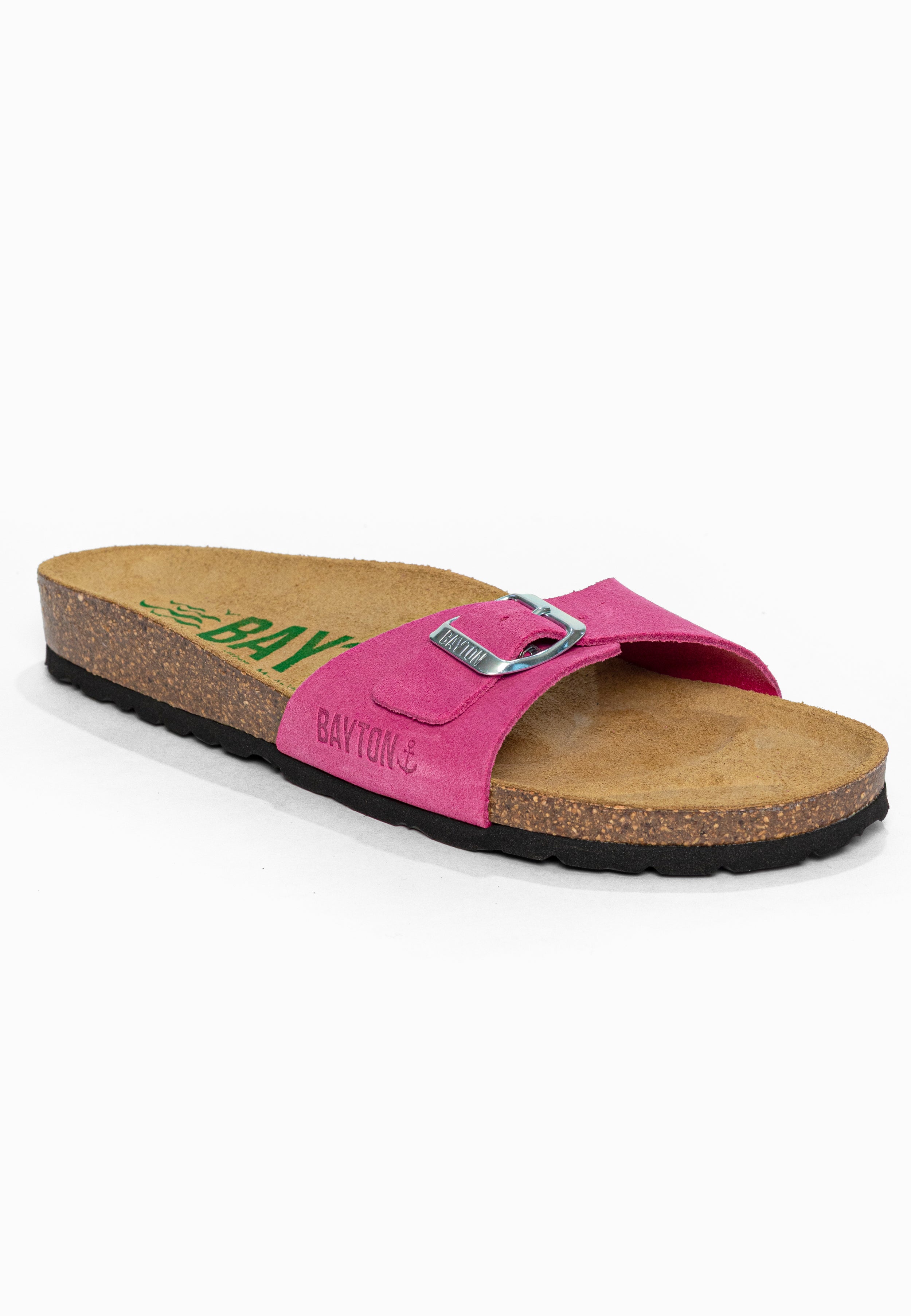 Sandales 1 Bride Zephyr Rose en Cuir Suédé Bayton pour Femme