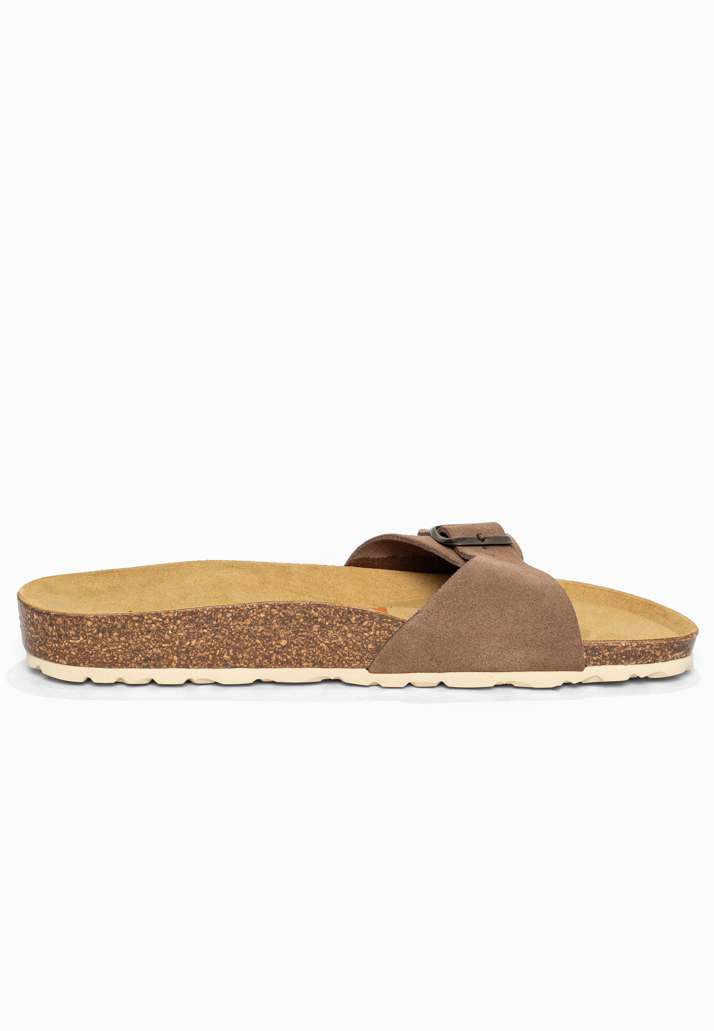 Sandales 1 Bride Zephyr Beige foncé en Cuir Suédé Bayton pour Homme