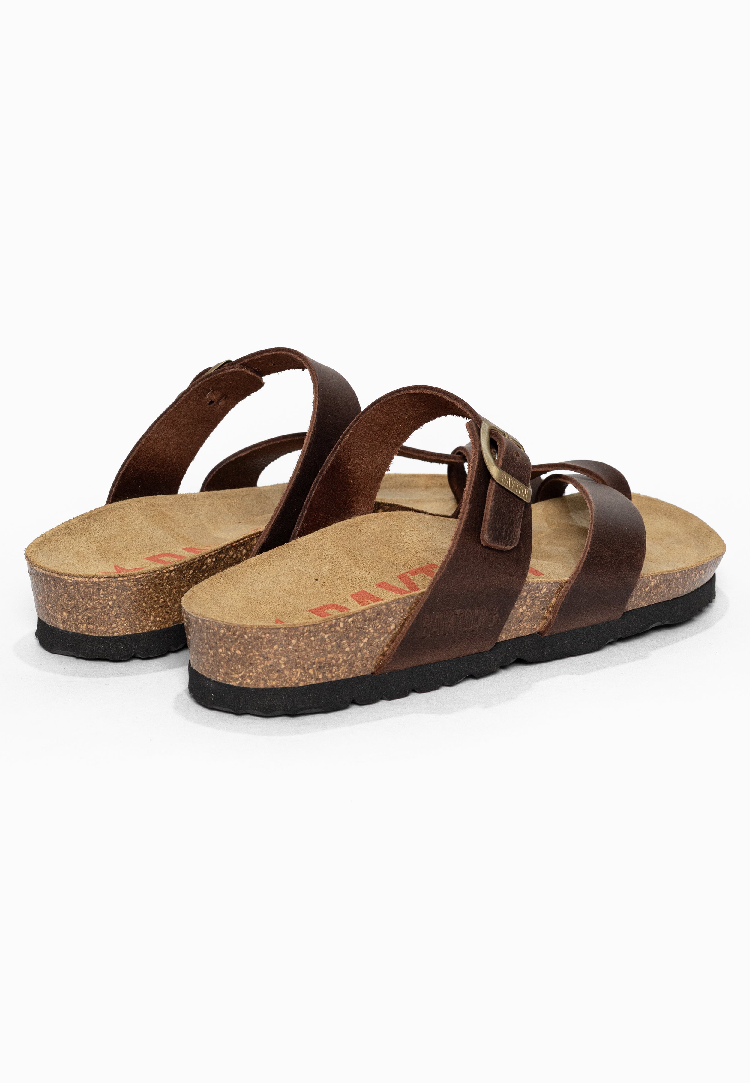 Sandales à Entre-doigts Diane Marron en Cuir Bayton pour Femme