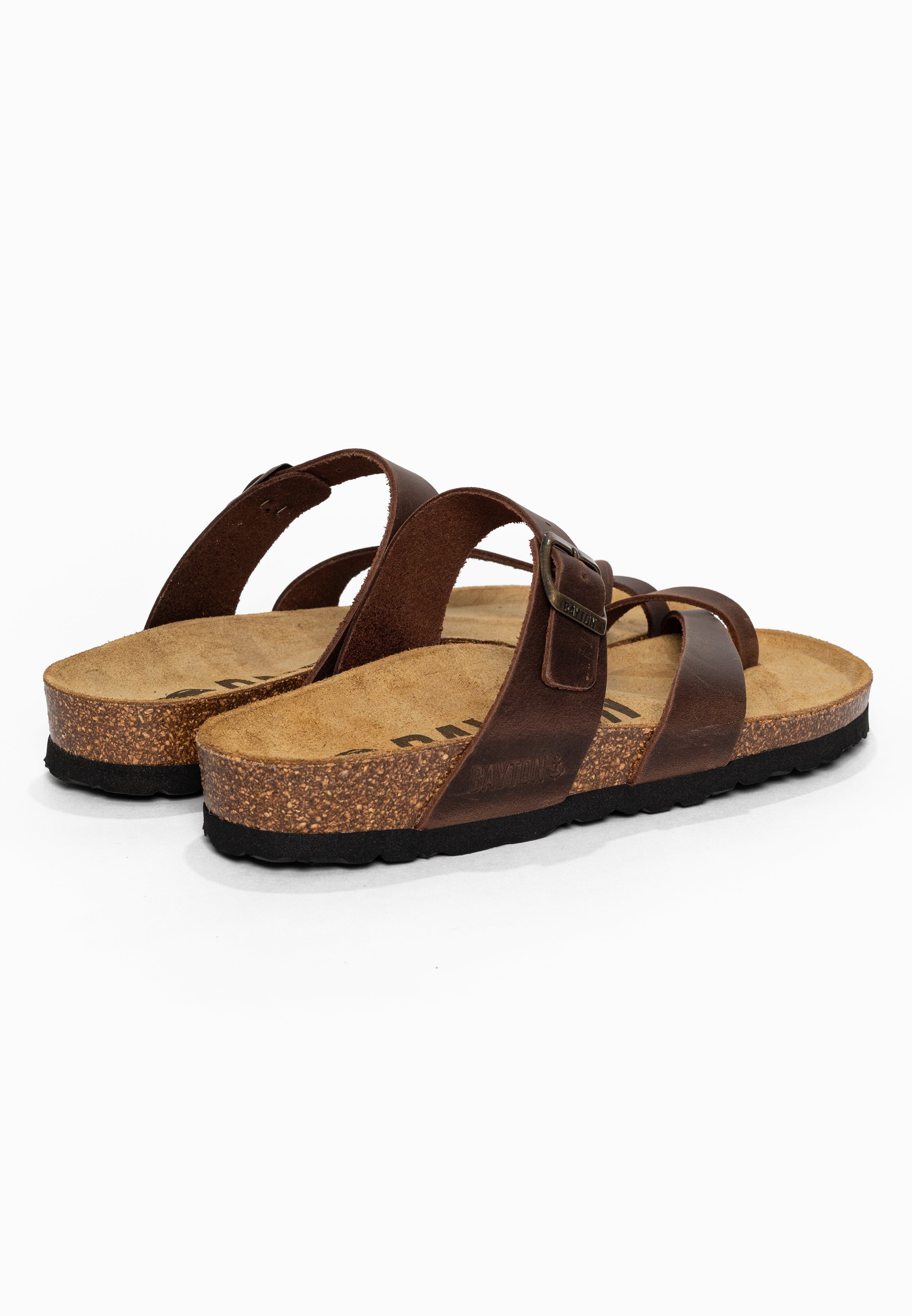 Sandales à Entre-doigts Diane Marron en Cuir Bayton pour Homme