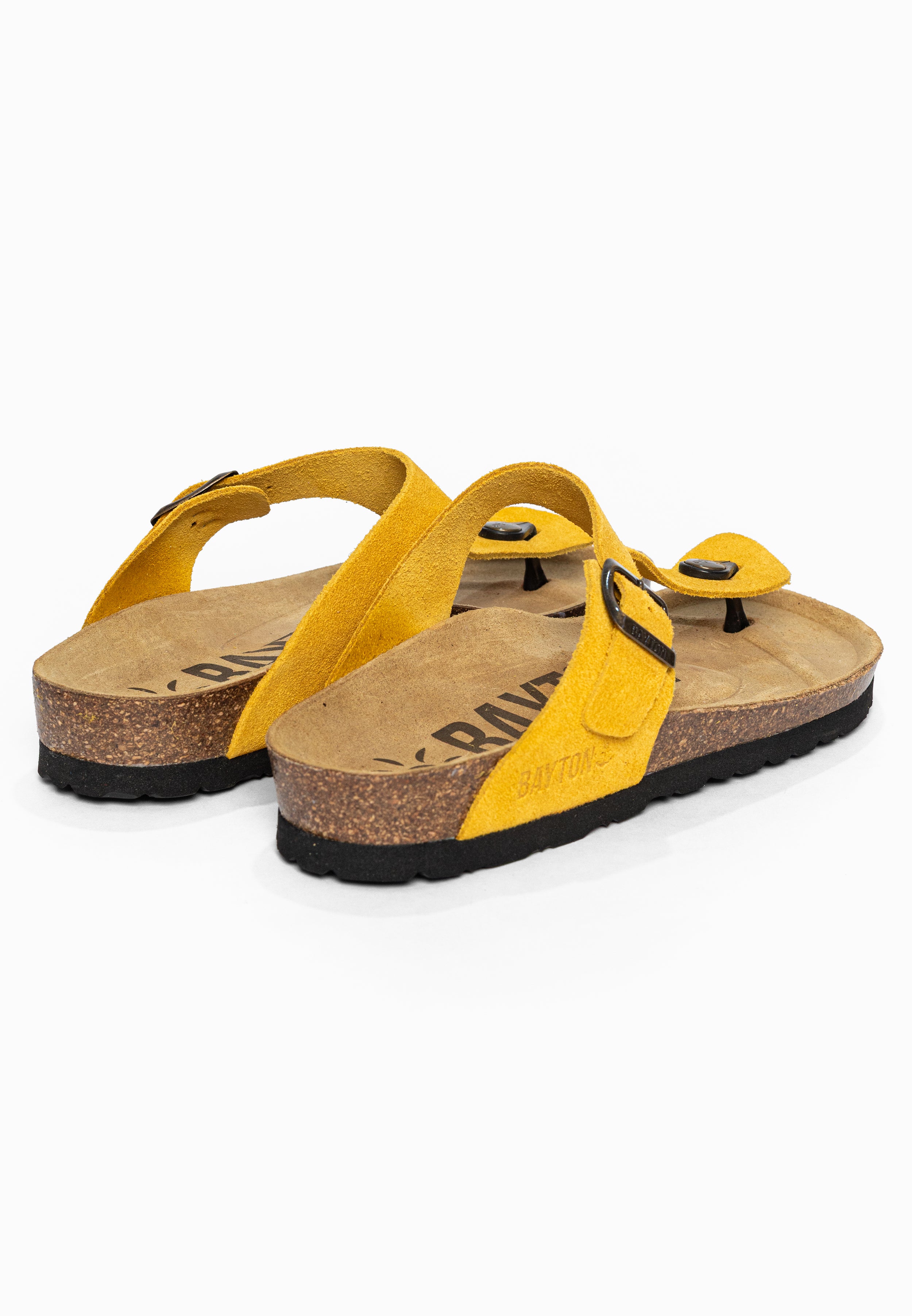 Sandales à Entre-doigts Mercure Jaune en Cuir Suédé Bayton pour Femme