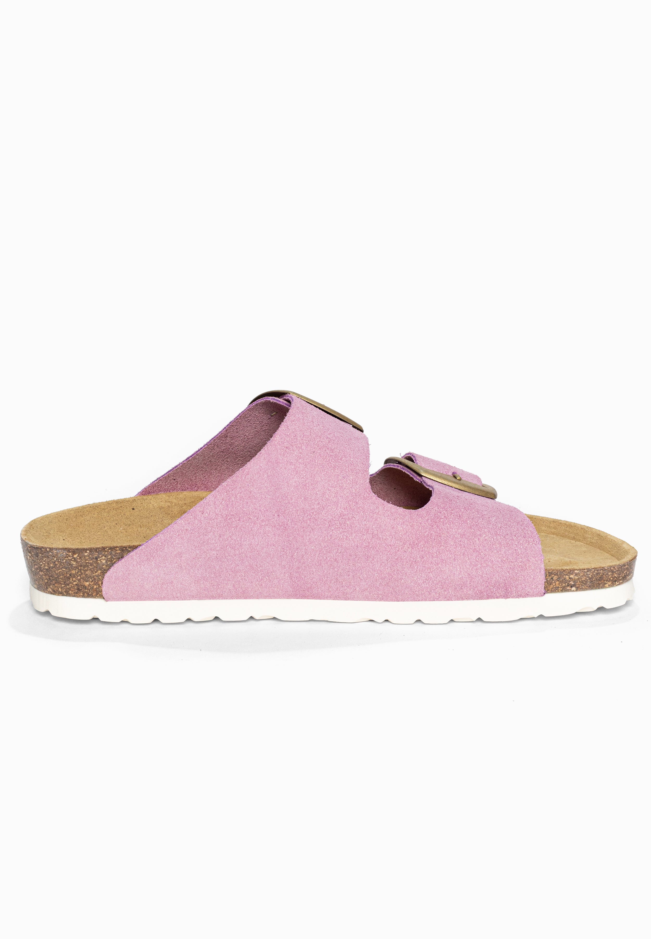 Sandales 2 Brides Alicante Lila en Cuir Suédé Bayton pour Femme