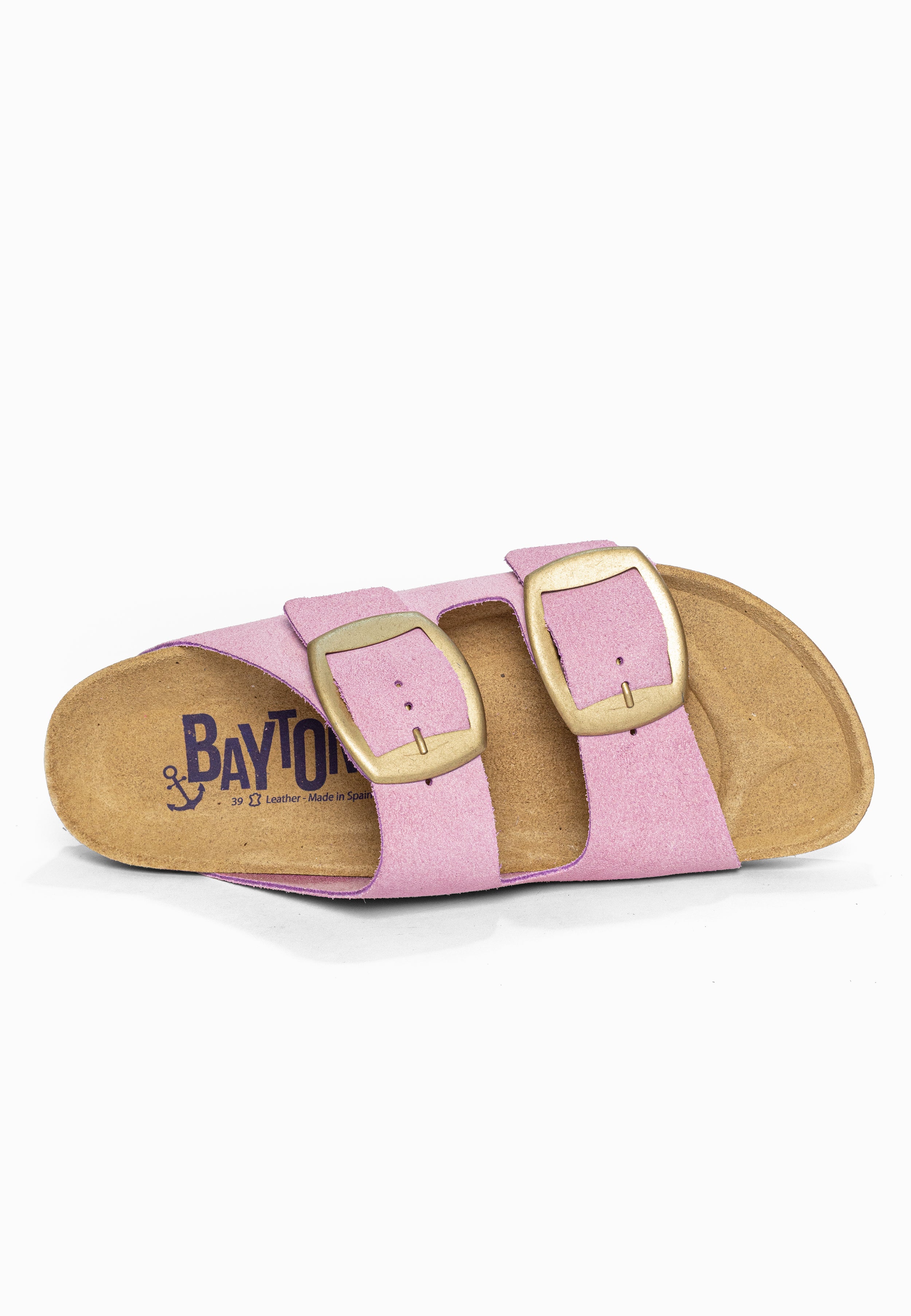Sandales 2 Brides Alicante Lila en Cuir Suédé Bayton pour Femme