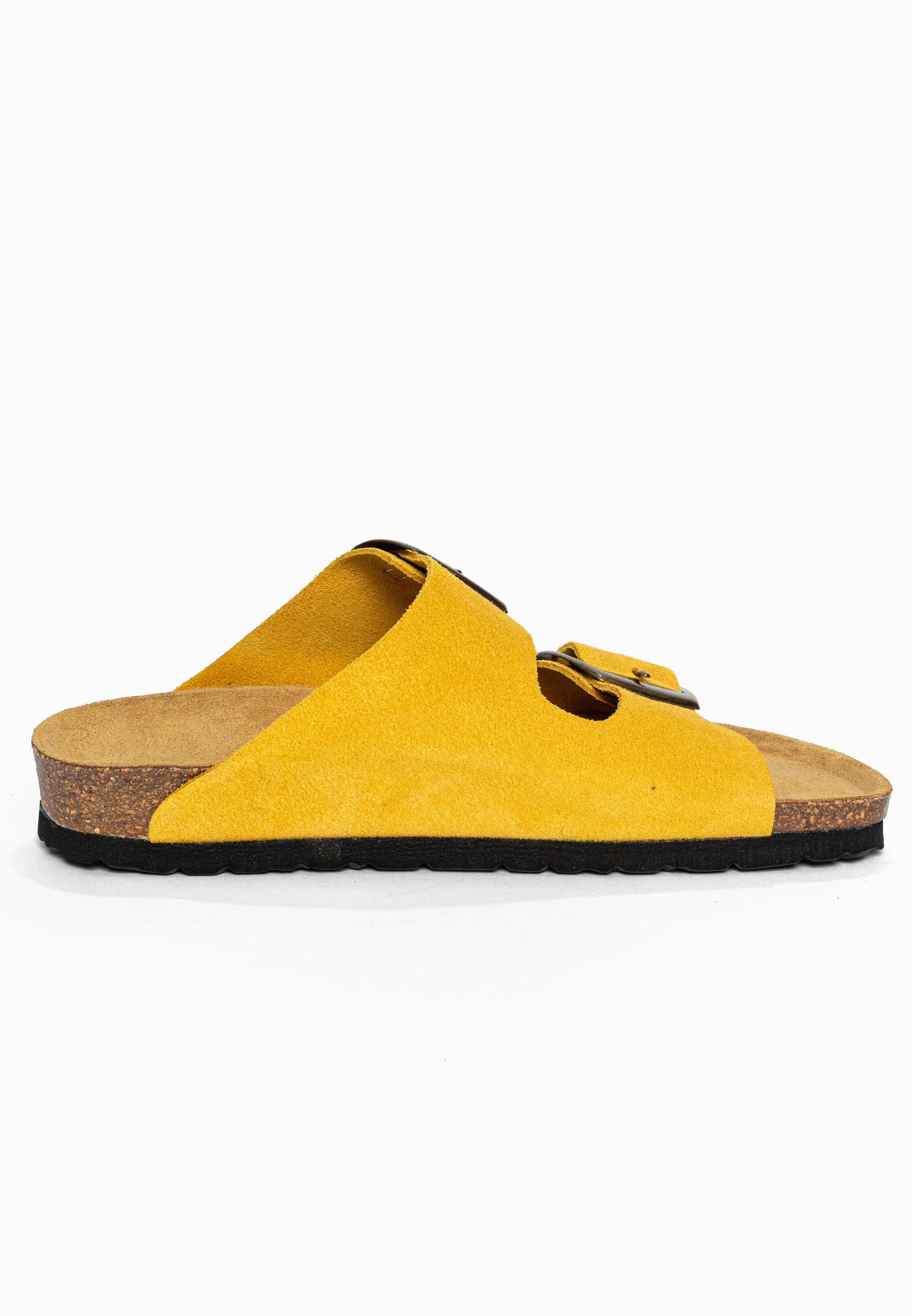 Sandales 2 Brides Alicante Jaune en Cuir Suédé Bayton pour Femme