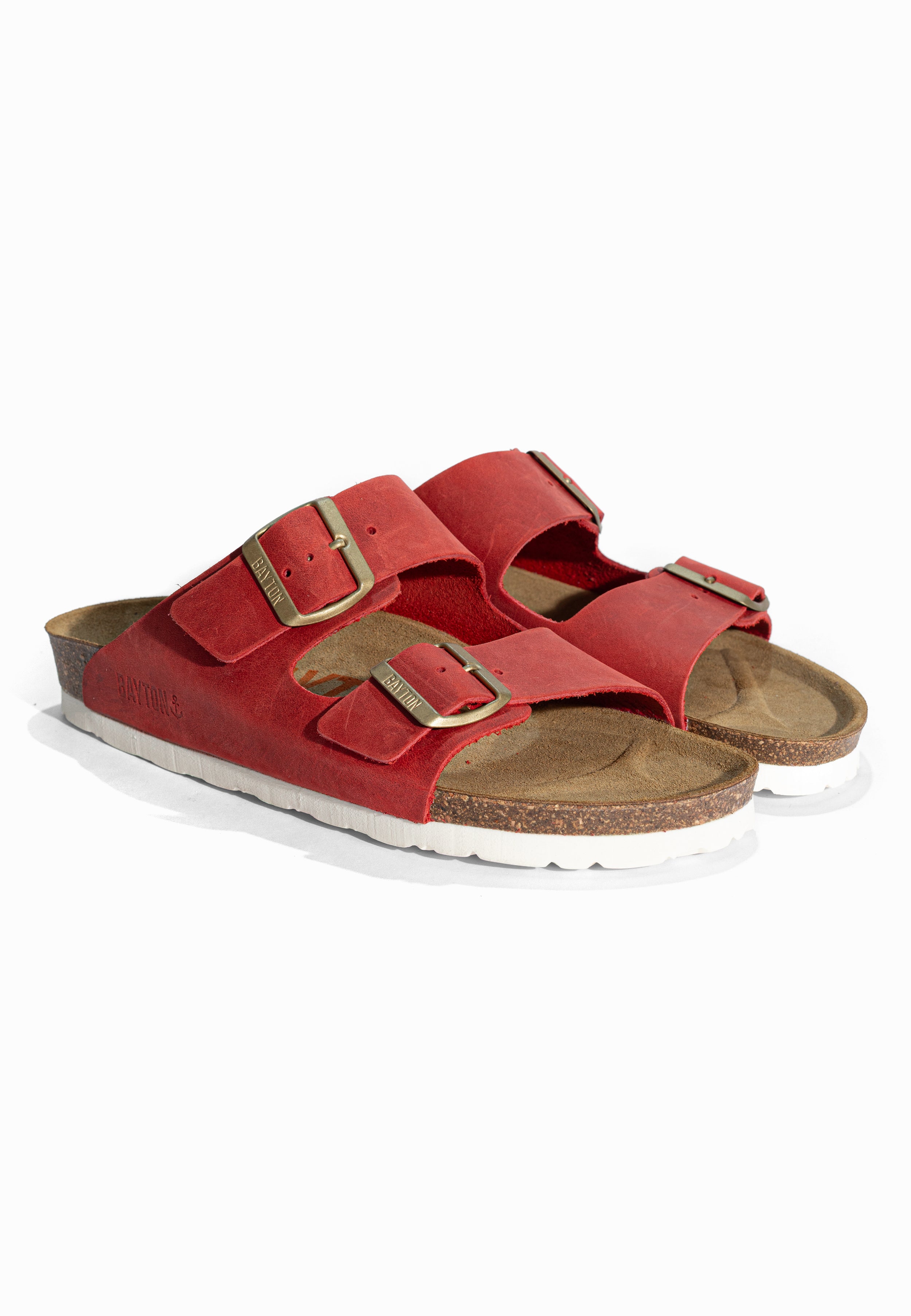 Sandales 2 Brides Atlas Rouge en Cuir Bayton pour Femme