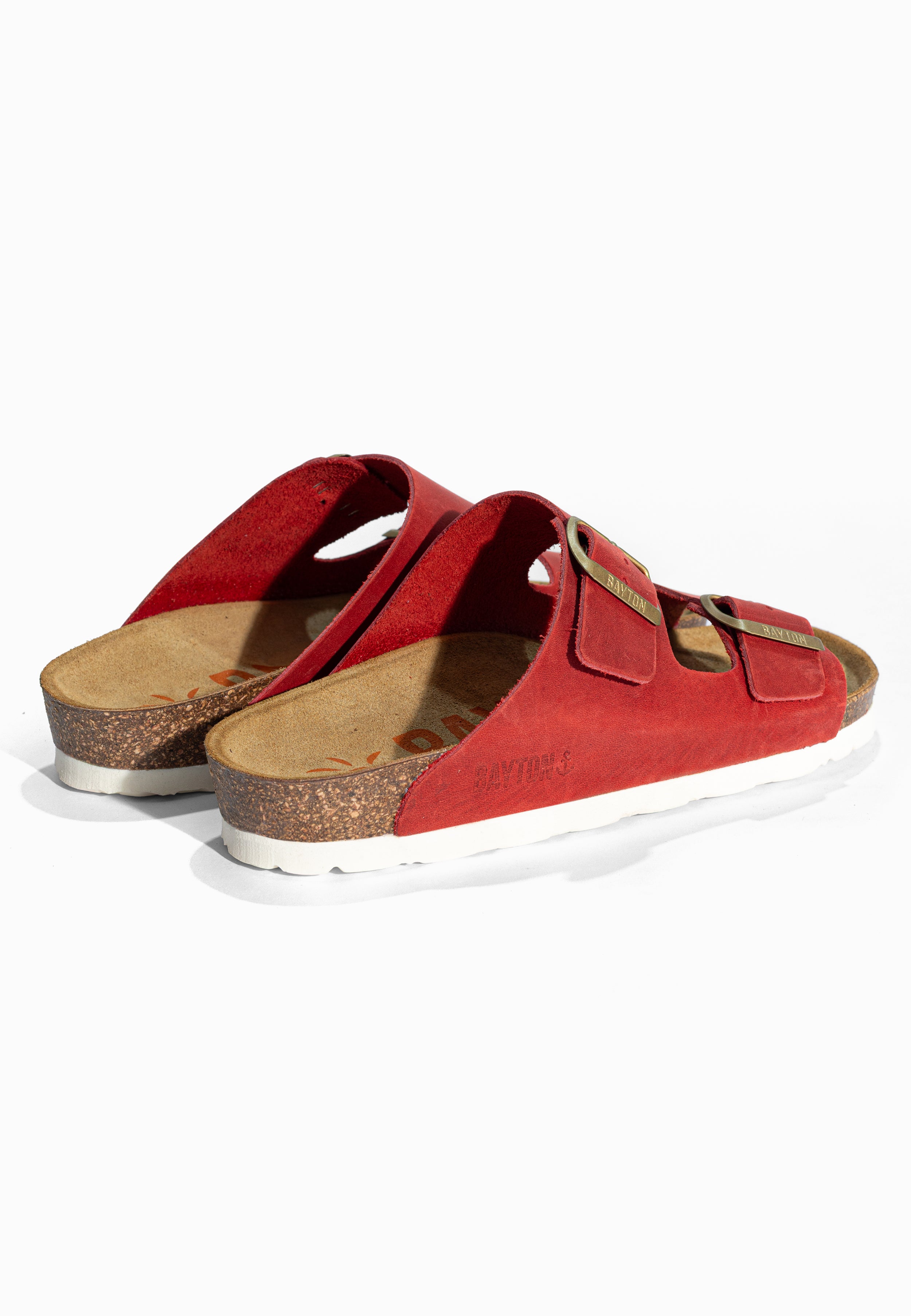 Sandales 2 Brides Atlas Rouge en Cuir Bayton pour Femme
