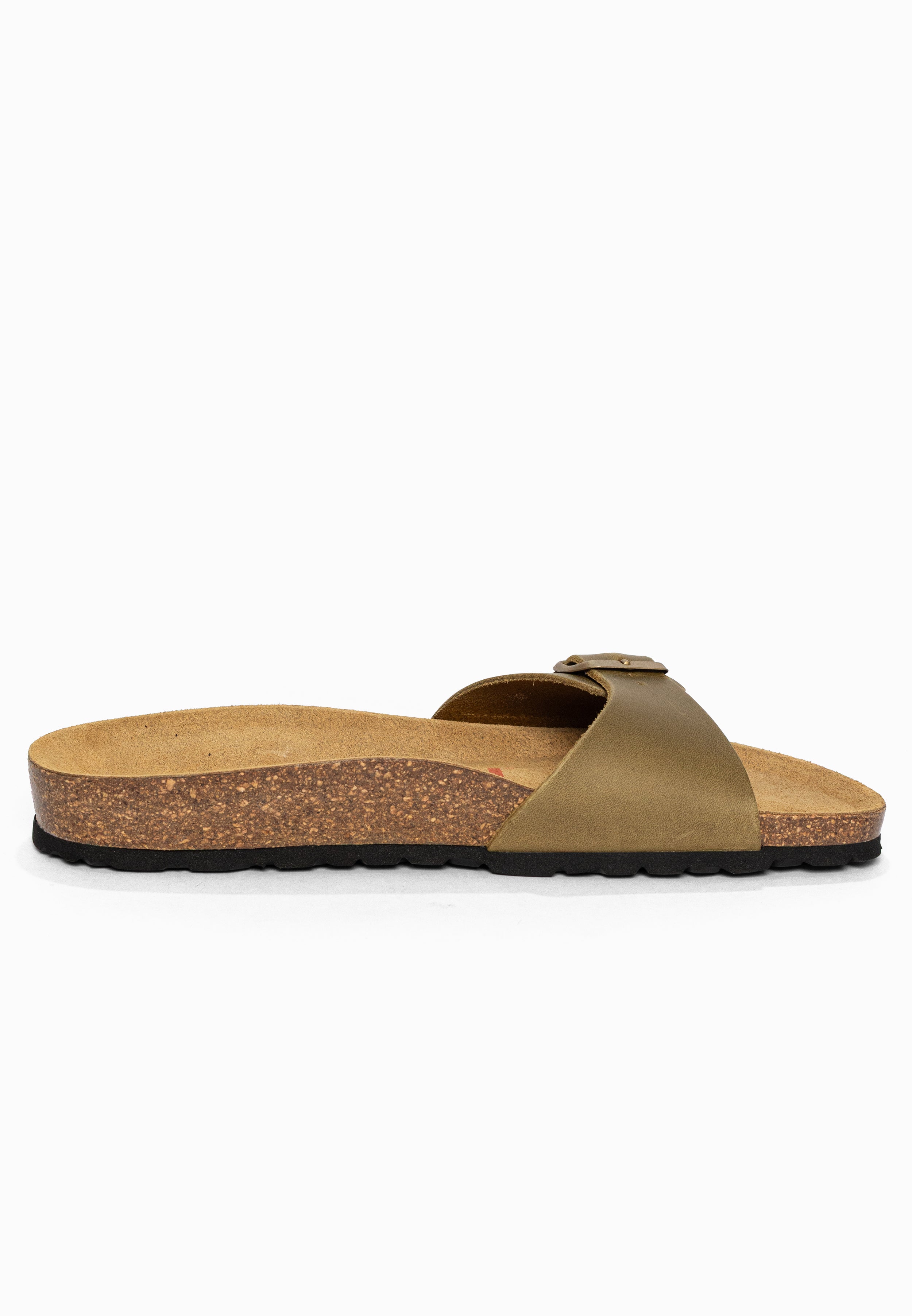 Sandales 1 Bride Zephyr Kaki en Cuir Bayton pour Femme