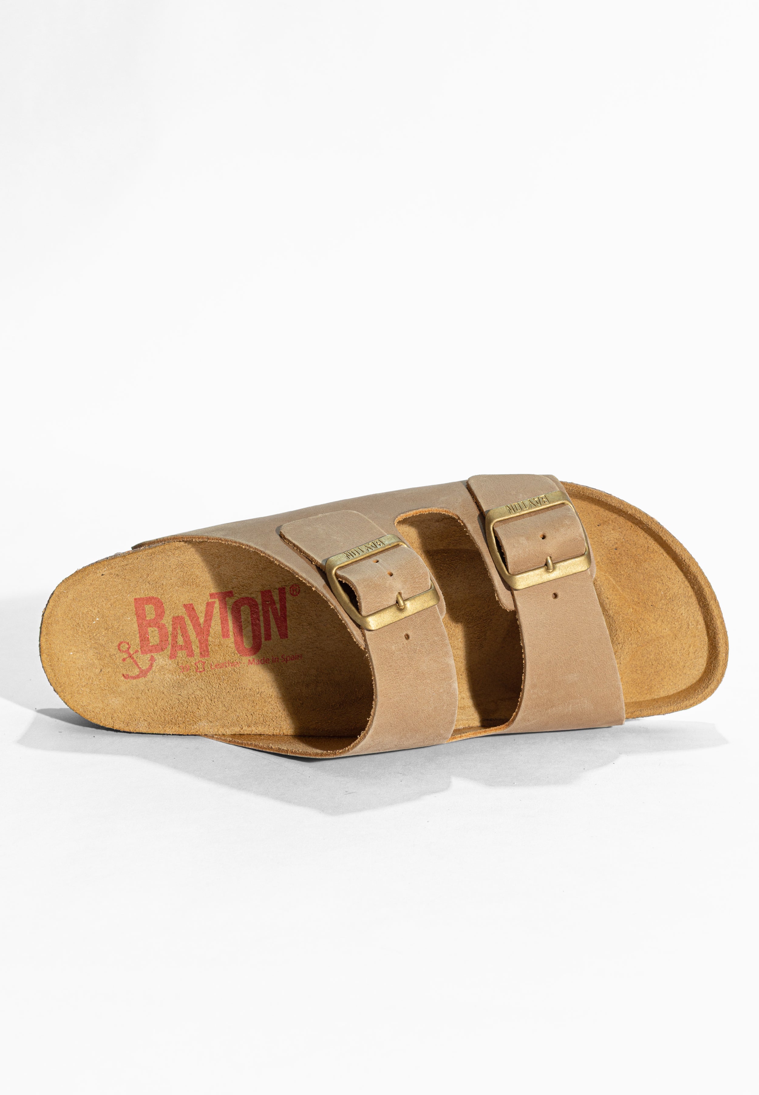 Sandales 2 Brides Atlas Beige foncé en Cuir Bayton pour Femme