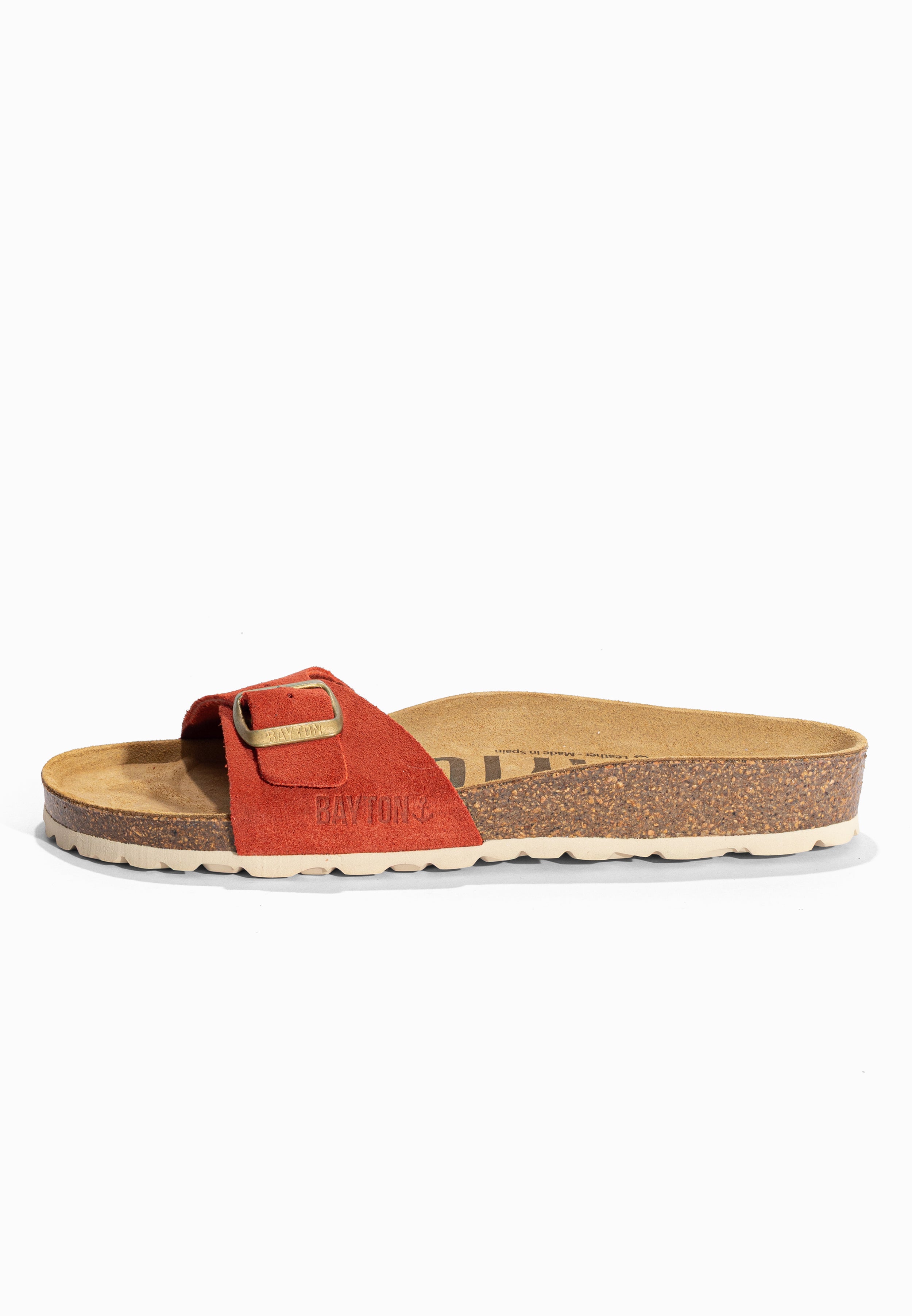 Sandales 1 Bride Zephyr Orange en Cuir Suédé Bayton pour Femme