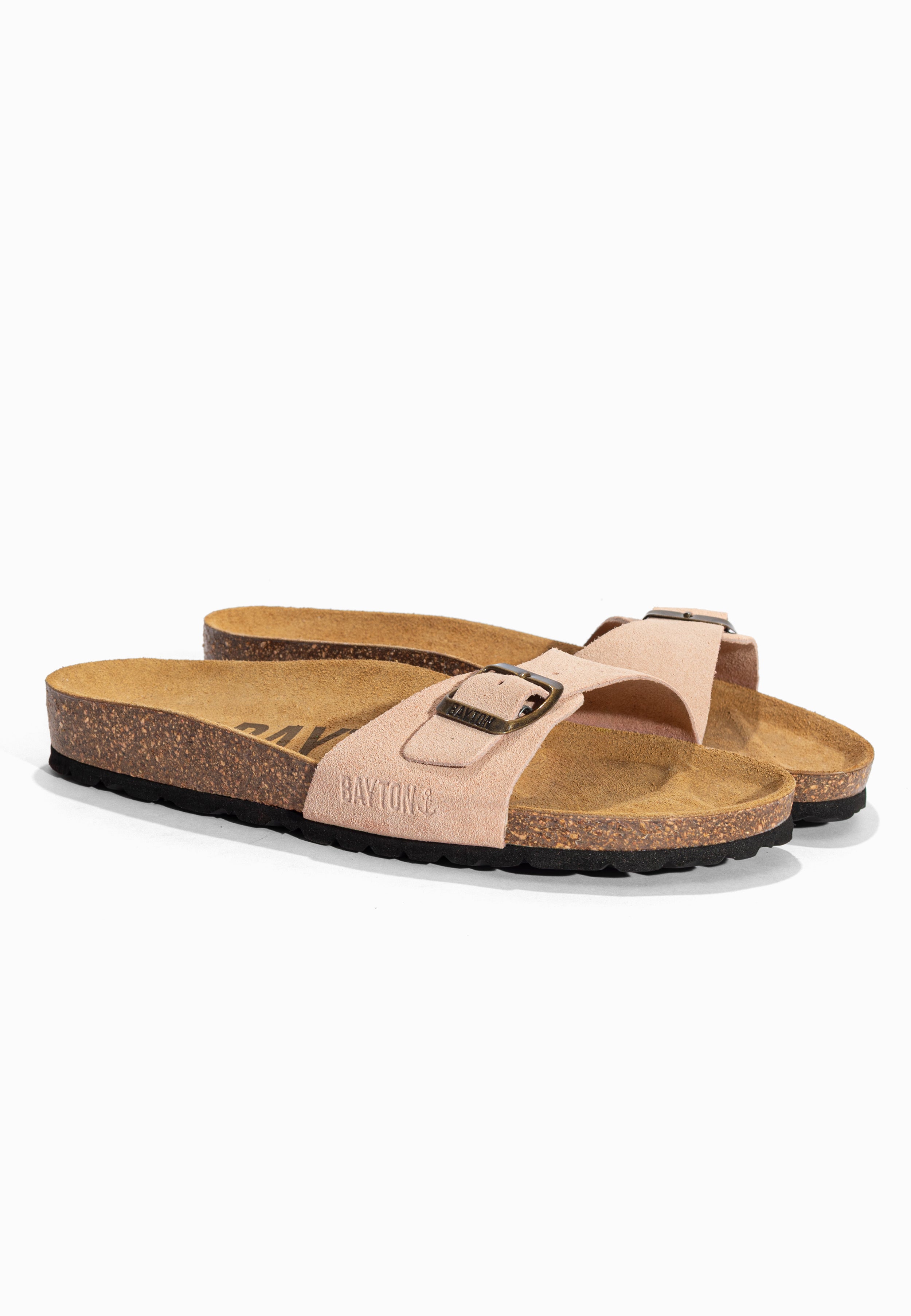 Sandales 1 Bride Zephyr Pêche en Cuir Suédé Bayton pour Femme