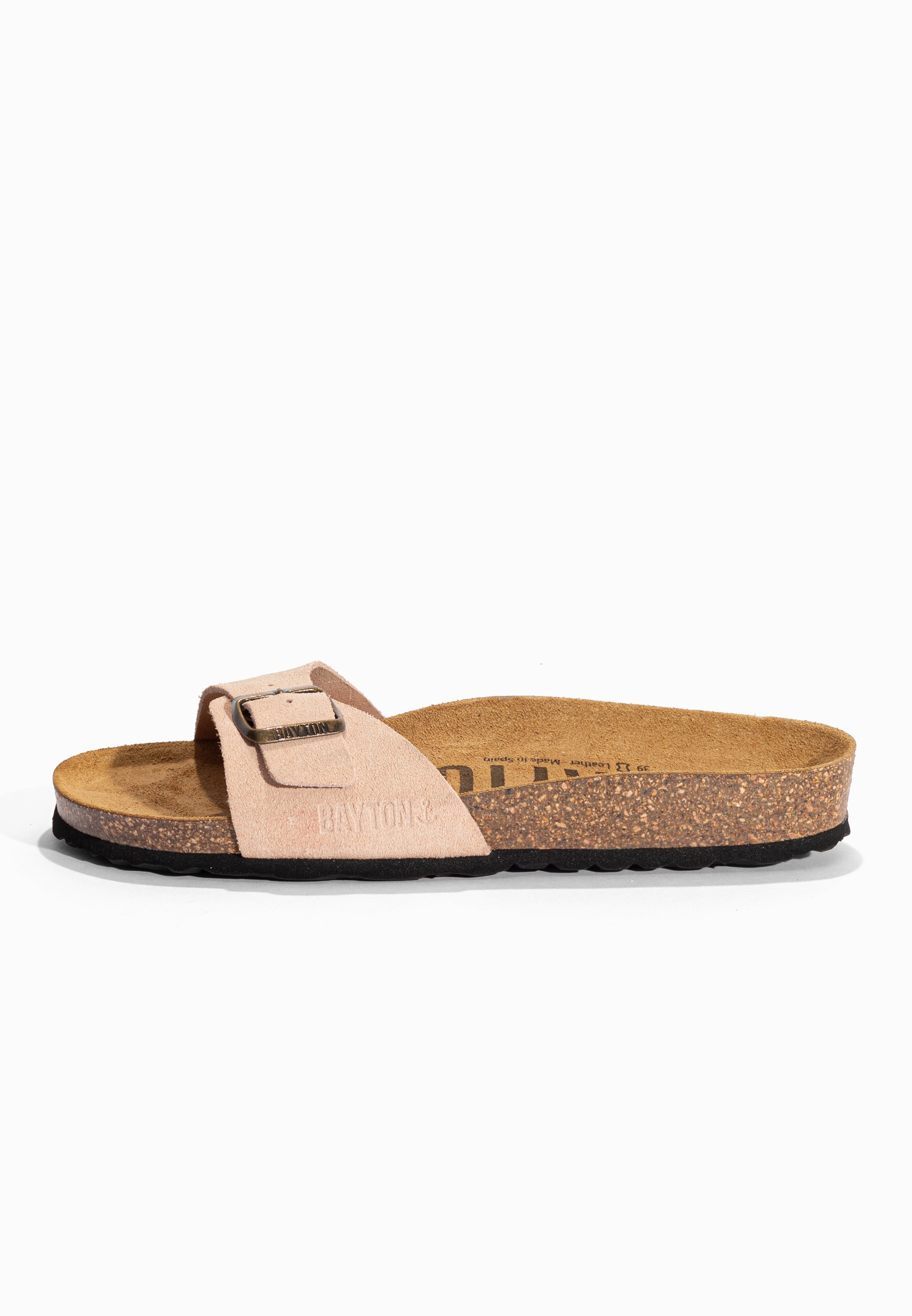 Sandales 1 Bride Zephyr Pêche en Cuir Suédé Bayton pour Femme