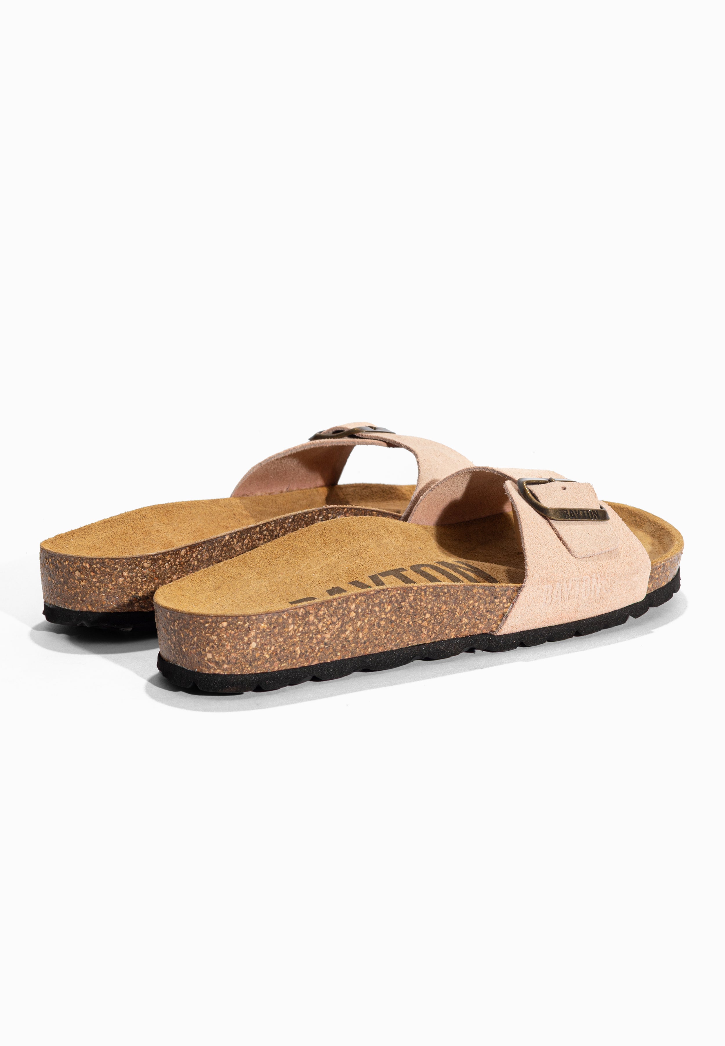 Sandales 1 Bride Zephyr Pêche en Cuir Suédé Bayton pour Femme