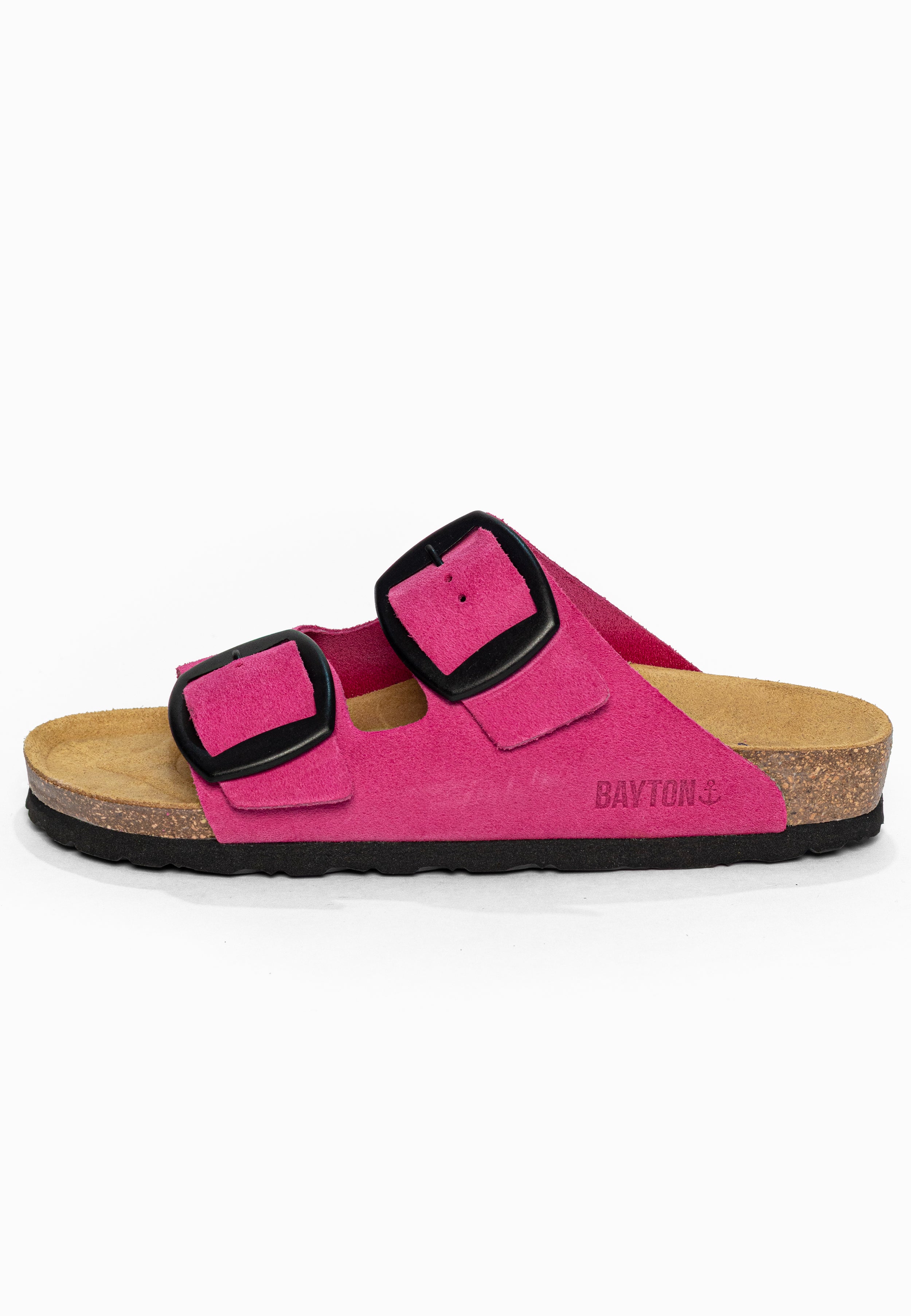 Sandales 2 Brides Alicante Rose en Cuir Suédé Bayton pour Femme