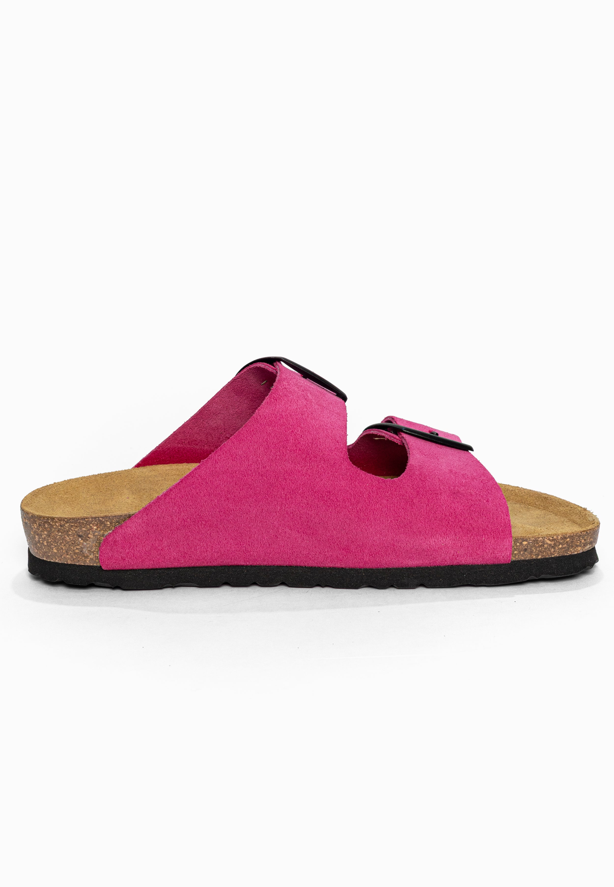Sandales 2 Brides Alicante Rose en Cuir Suédé Bayton pour Femme